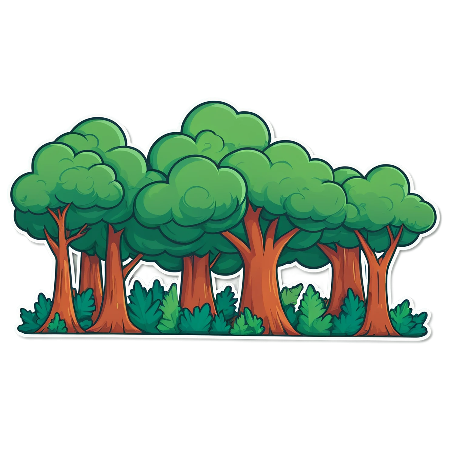 Forest cute sticker isolated on transparent background #17082