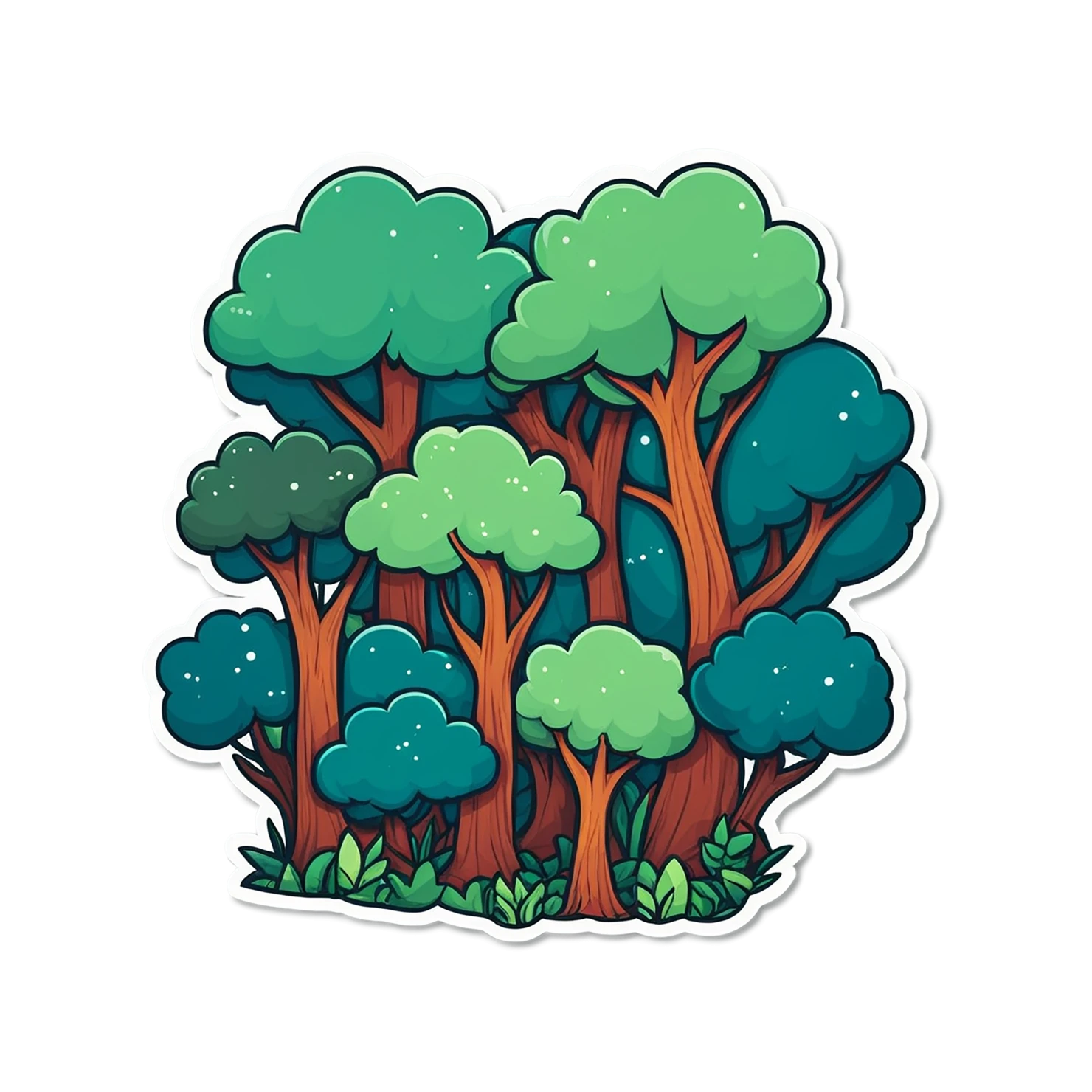 Forest cute sticker isolated on transparent background #17083