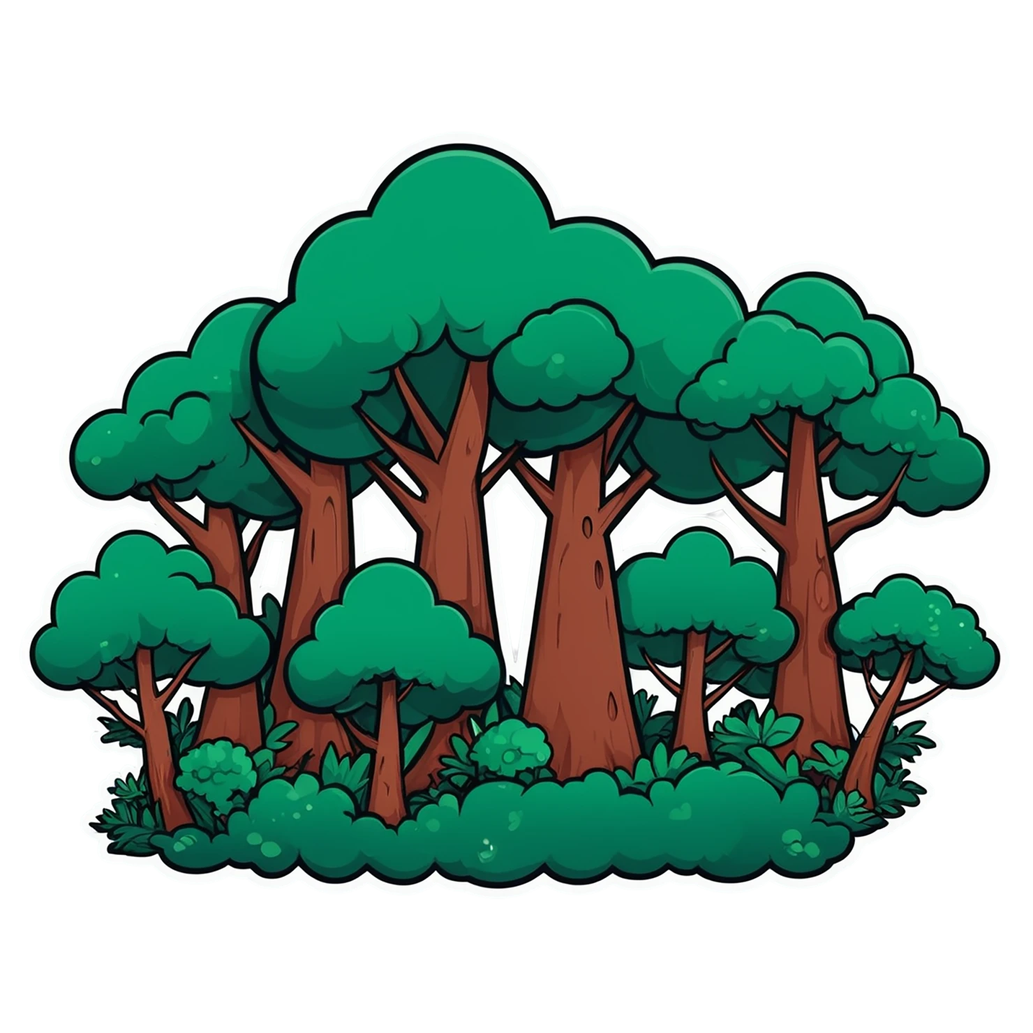 Forest cute sticker isolated on transparent background #17090