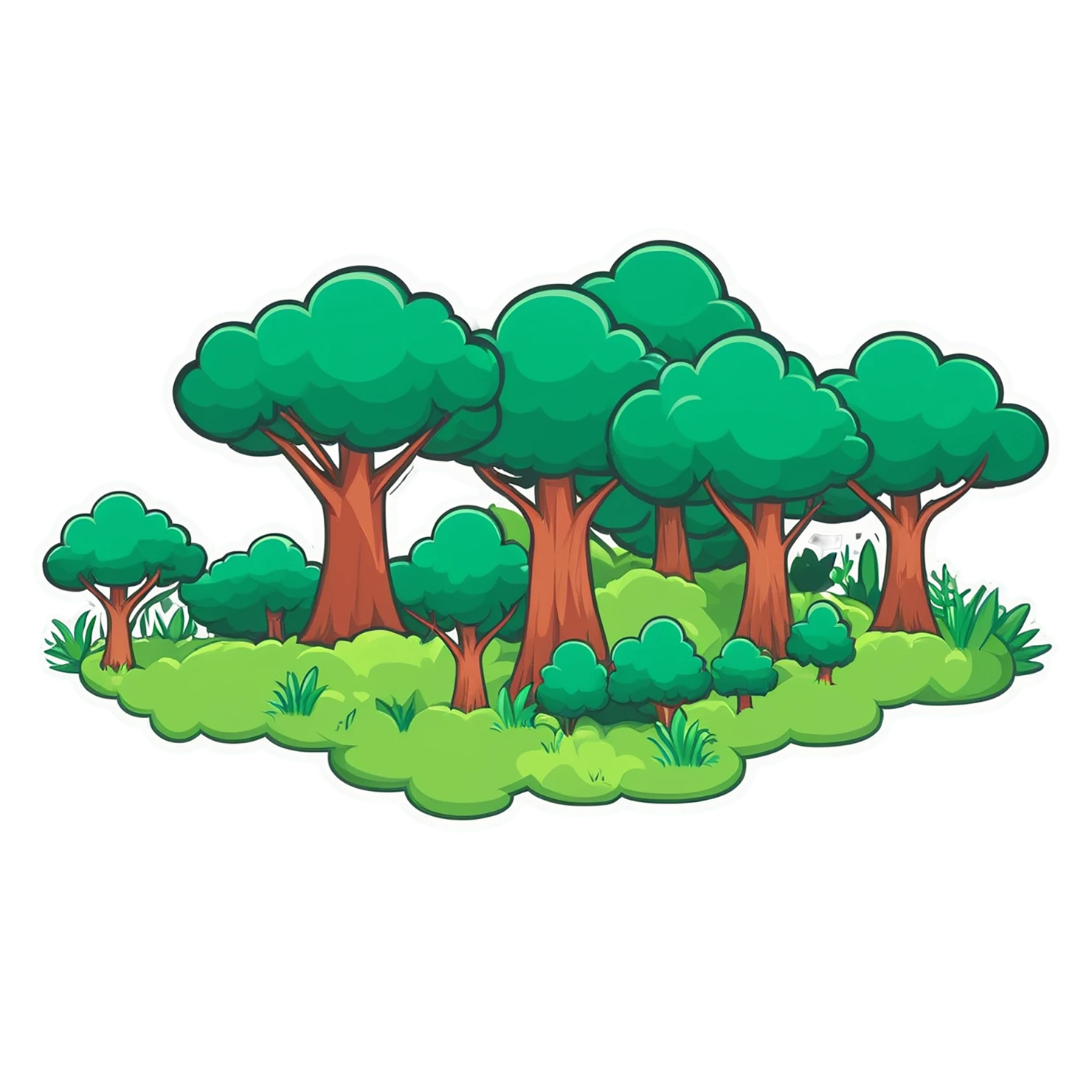 Forest cute sticker isolated on transparent background #17092