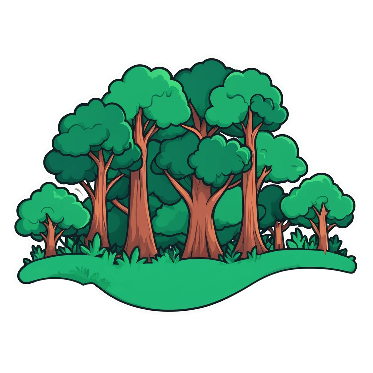 Forest cute sticker isolated on transparent background #17098