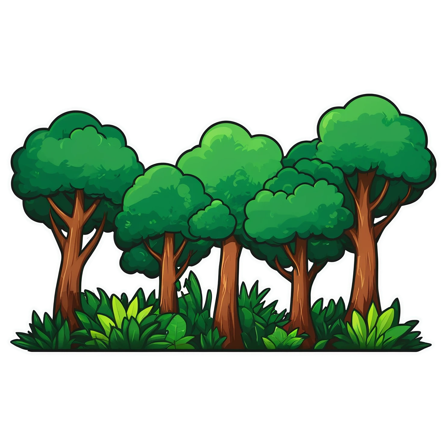Forest cute sticker isolated on transparent background #17099