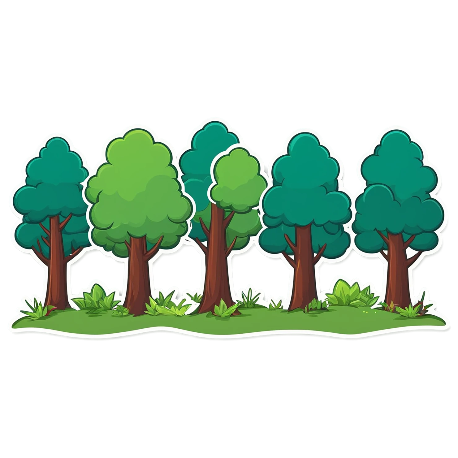 Forest cute sticker isolated on transparent background #17100