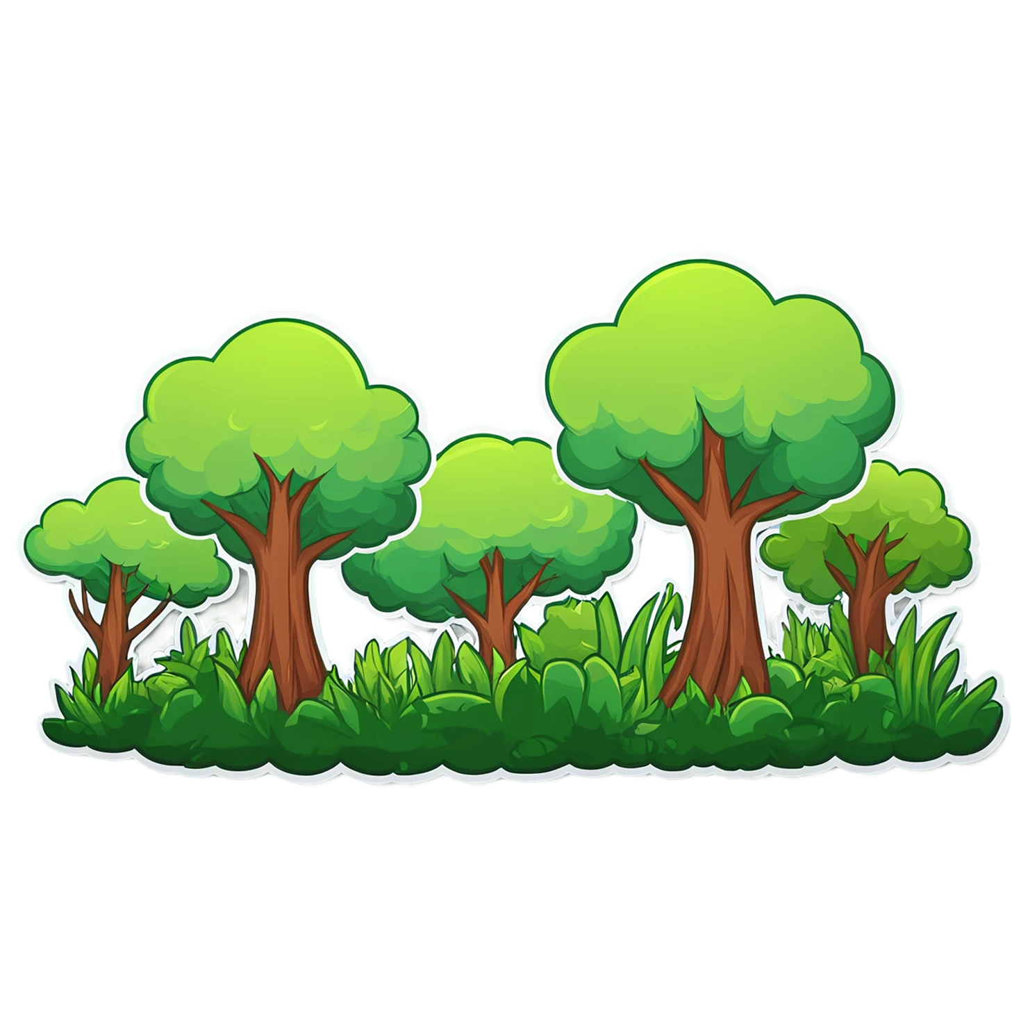 Forest cute sticker isolated on transparent background #17102