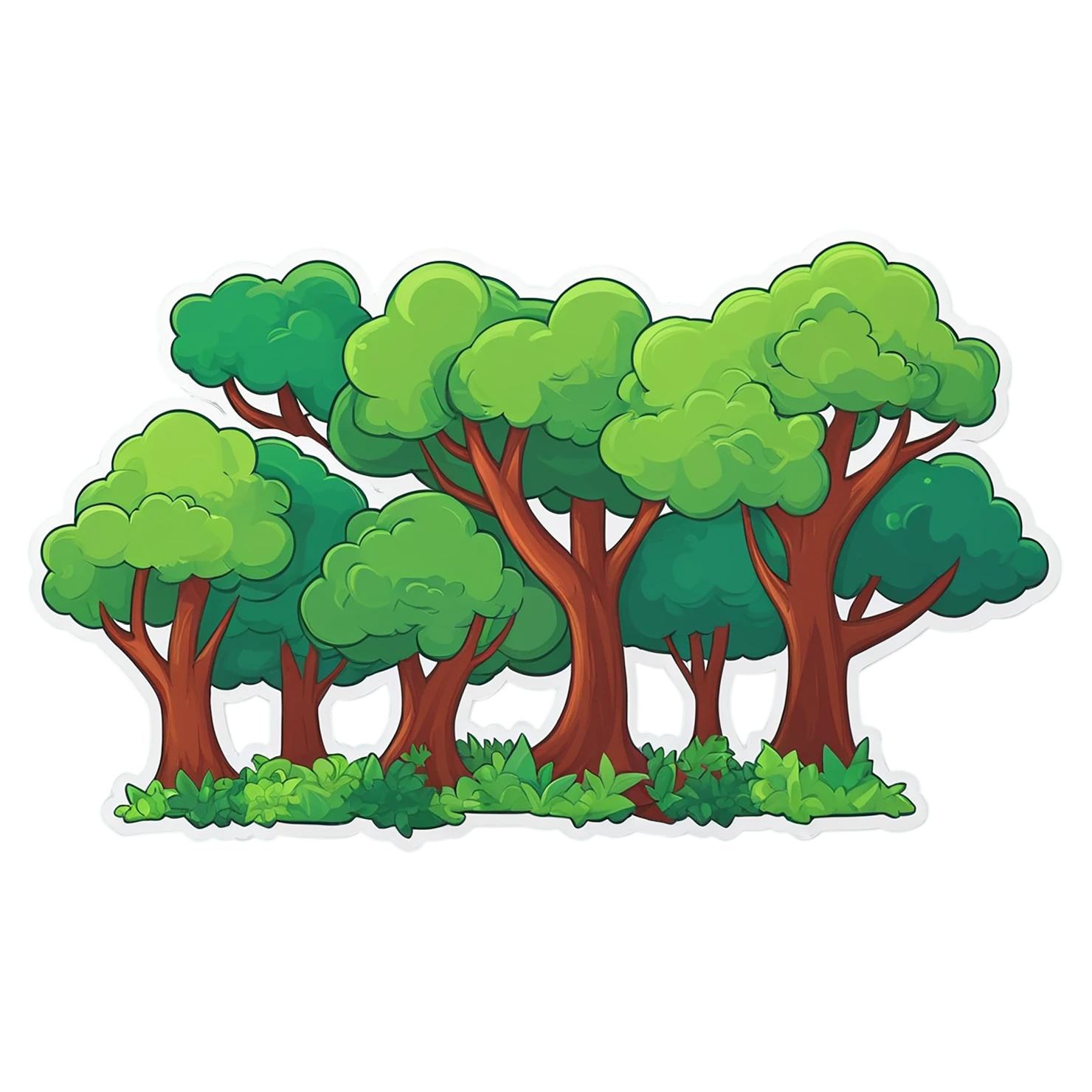 Forest cute sticker isolated on transparent background #17103