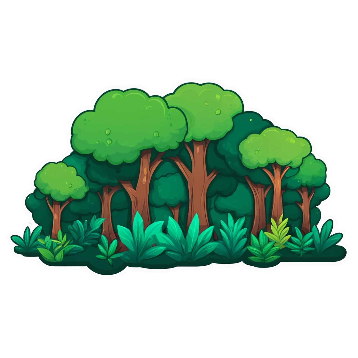 Forest cute sticker isolated on transparent background #17105