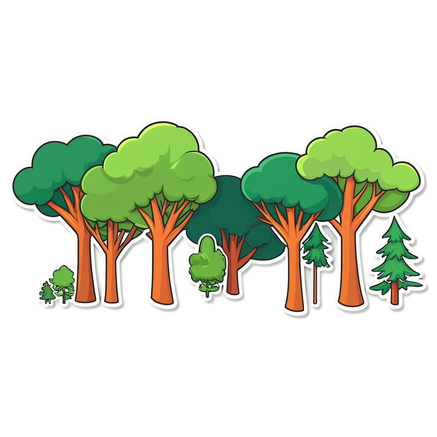 Forest cute sticker isolated on transparent background #17107