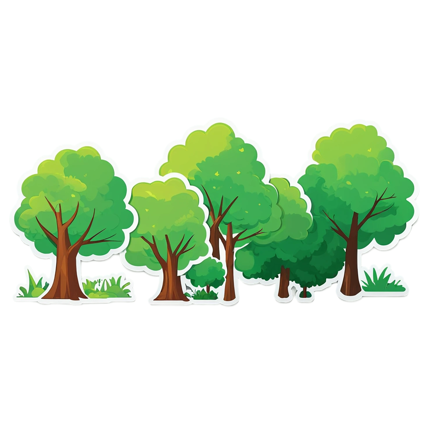 Forest cute sticker isolated on transparent background #17111