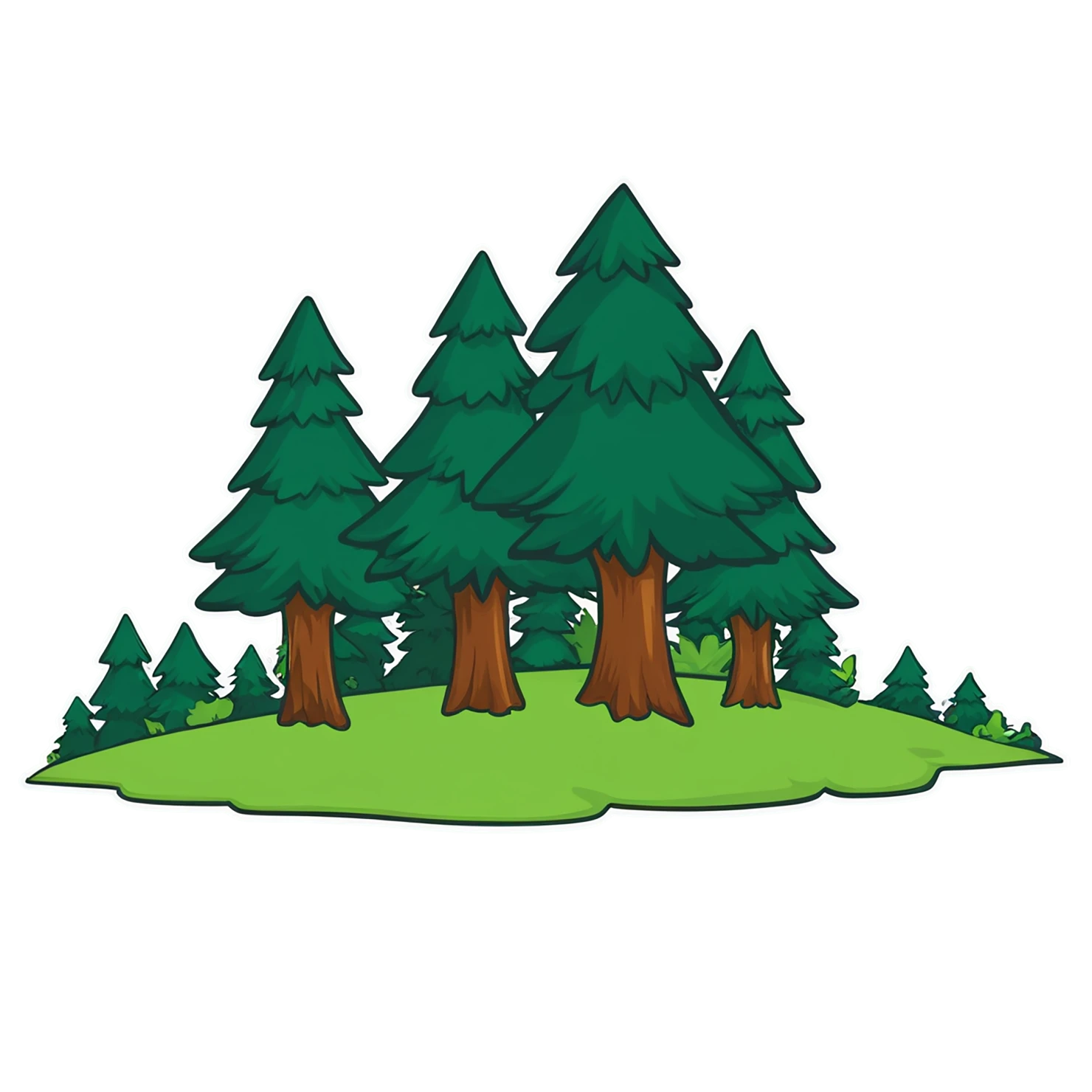 Forest cute sticker isolated on transparent background #17112
