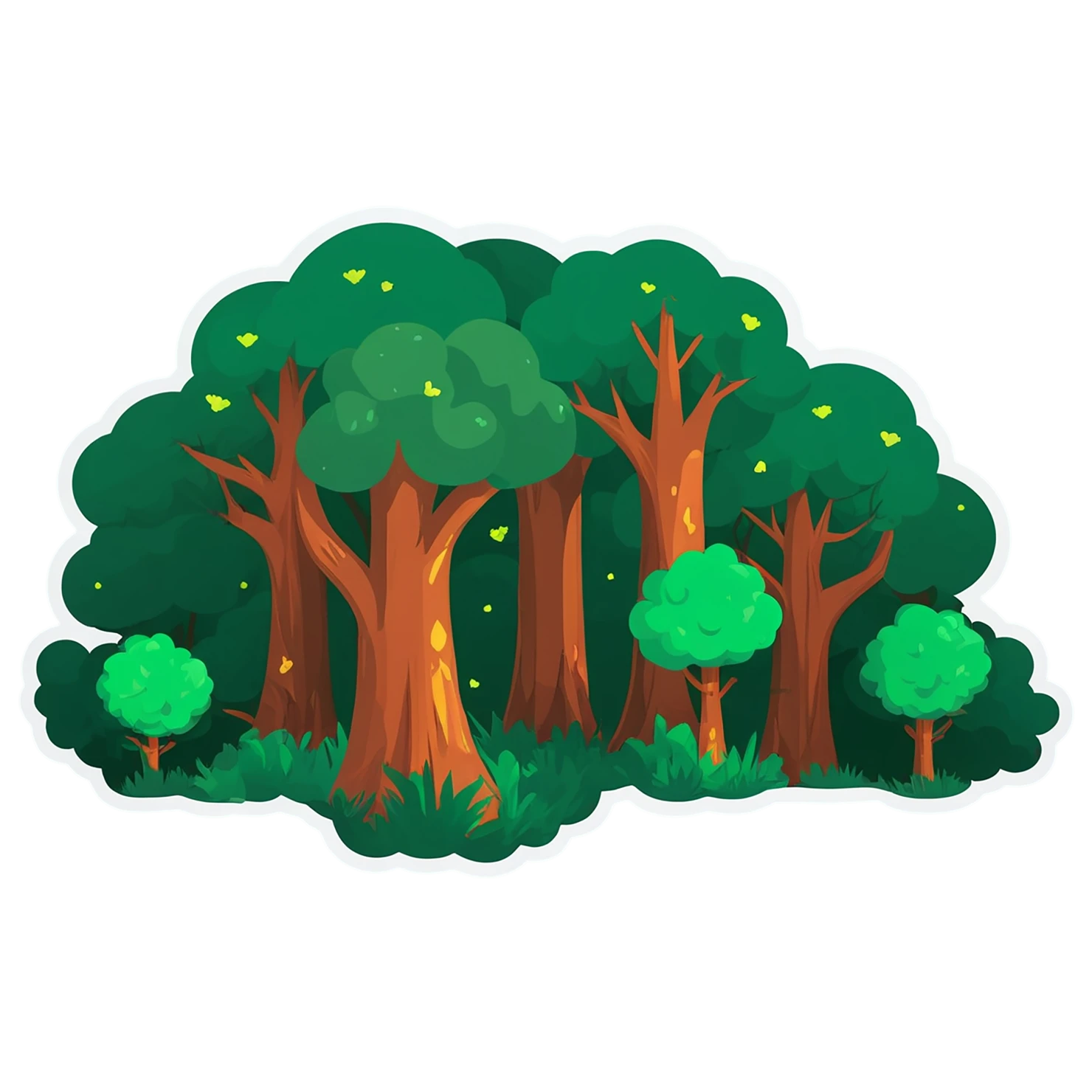 Forest cute sticker isolated on transparent background #17113
