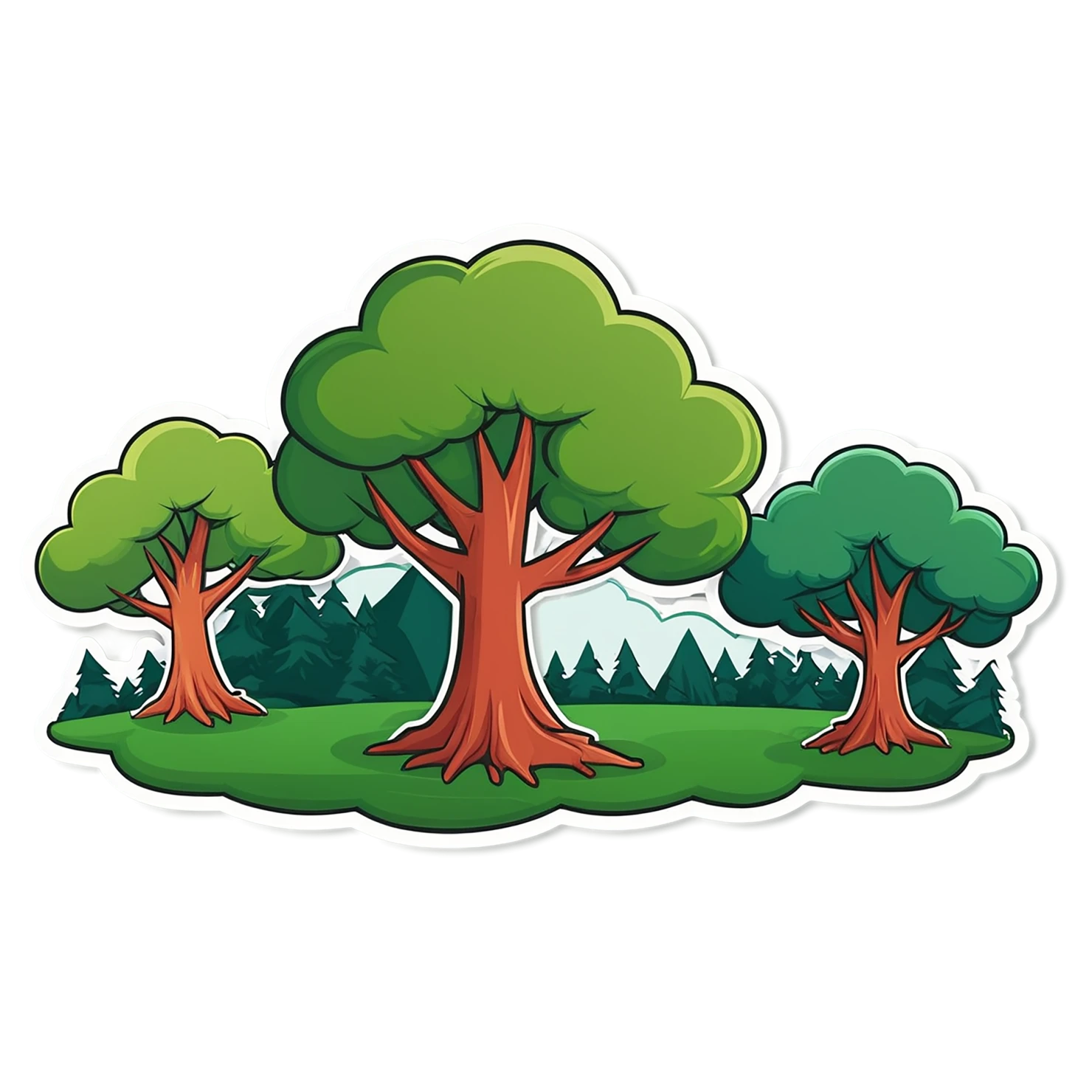 Forest cute sticker isolated on transparent background #17115