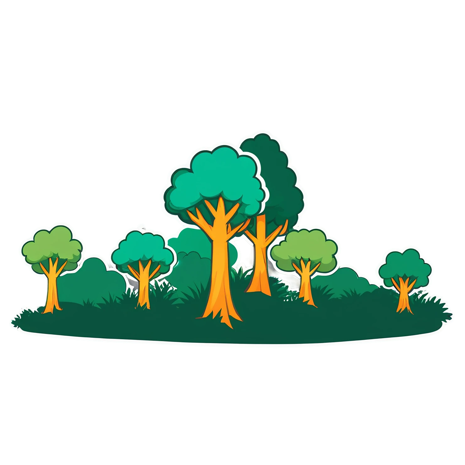 Forest cute sticker isolated on transparent background #17117