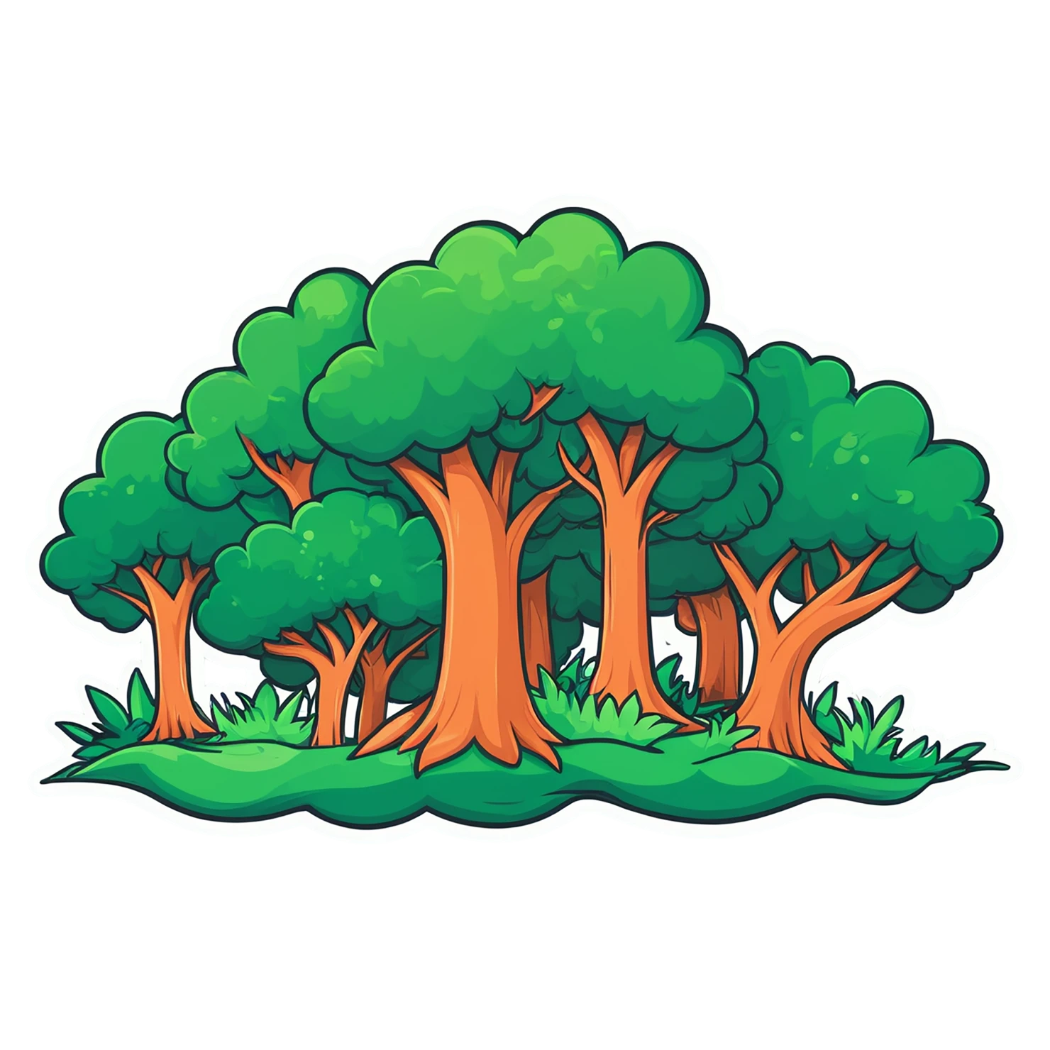 Forest cute sticker isolated on transparent background #17123
