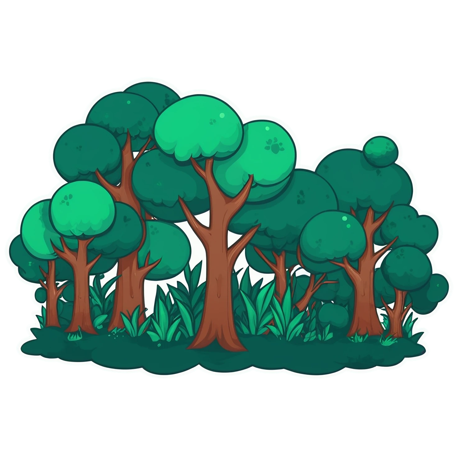 Forest cute sticker isolated on transparent background #17124