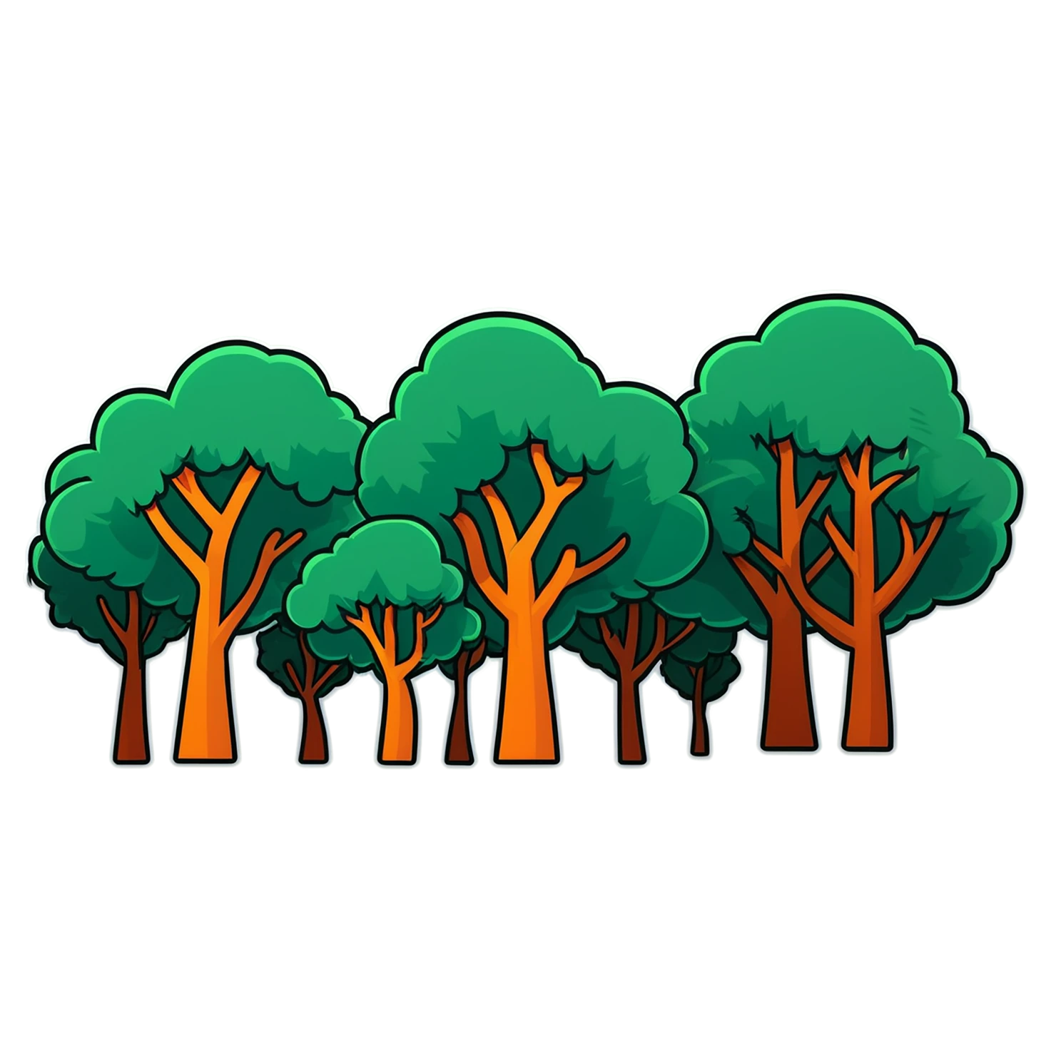 Forest cute sticker isolated on transparent background #17126