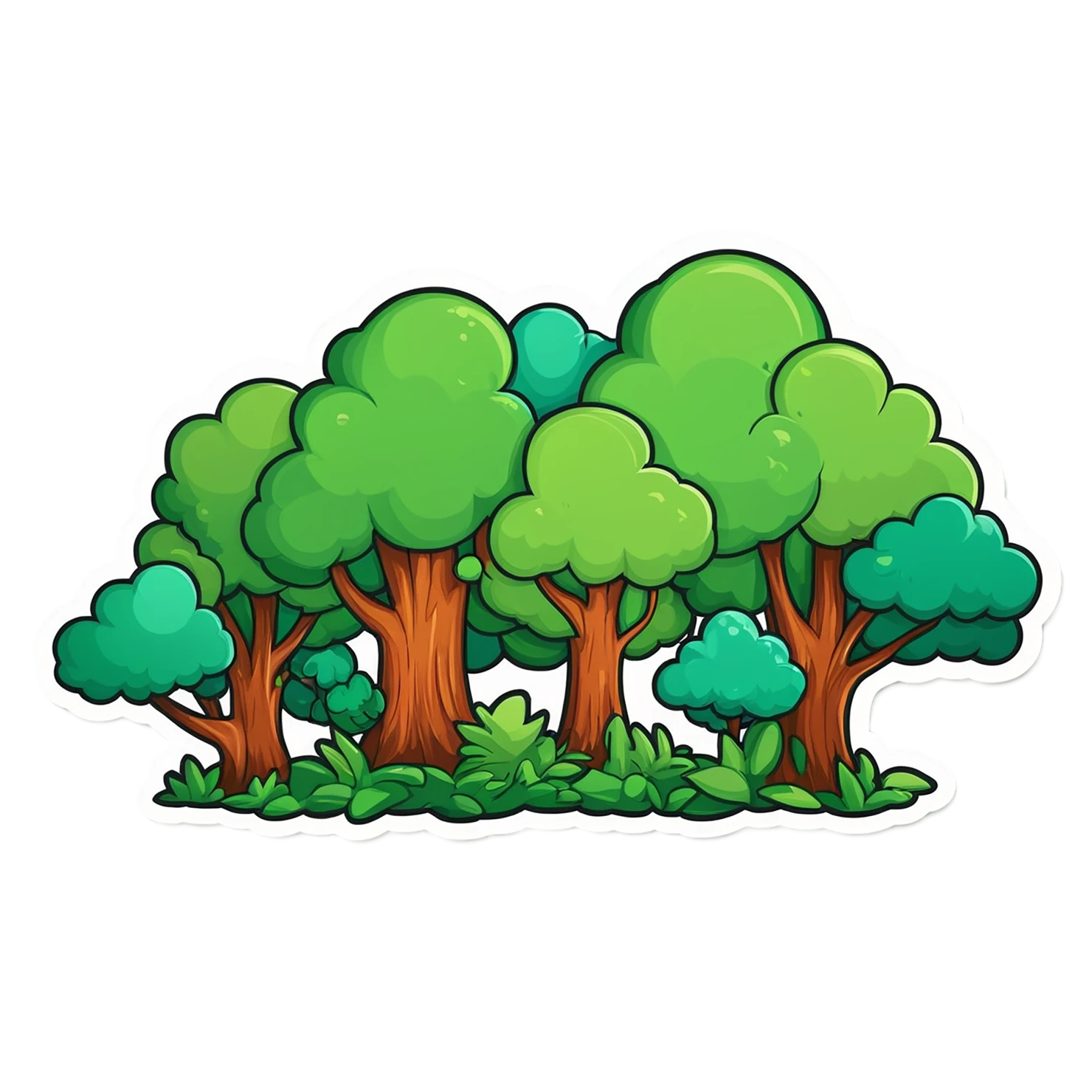 Forest cute sticker isolated on transparent background #17127