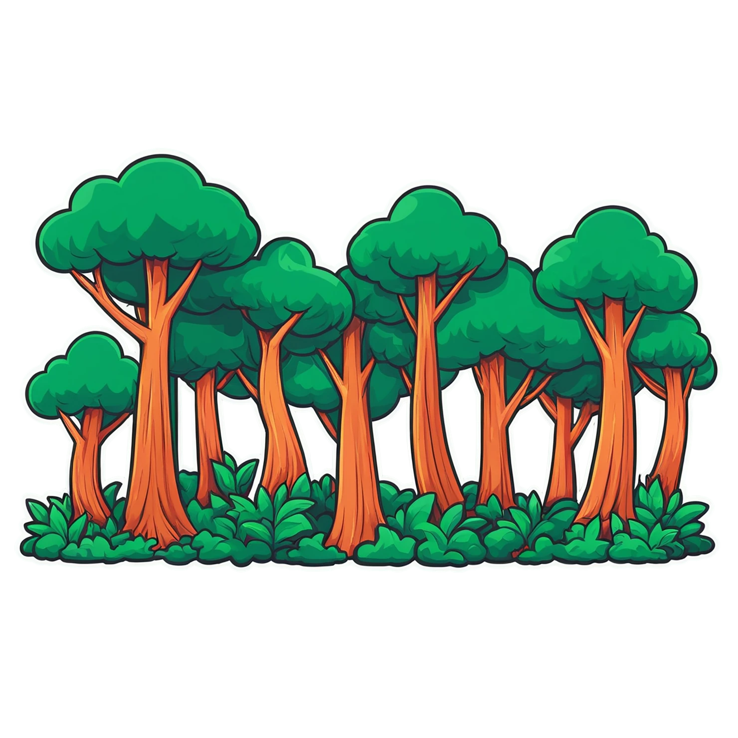 Forest cute sticker isolated on transparent background #17131