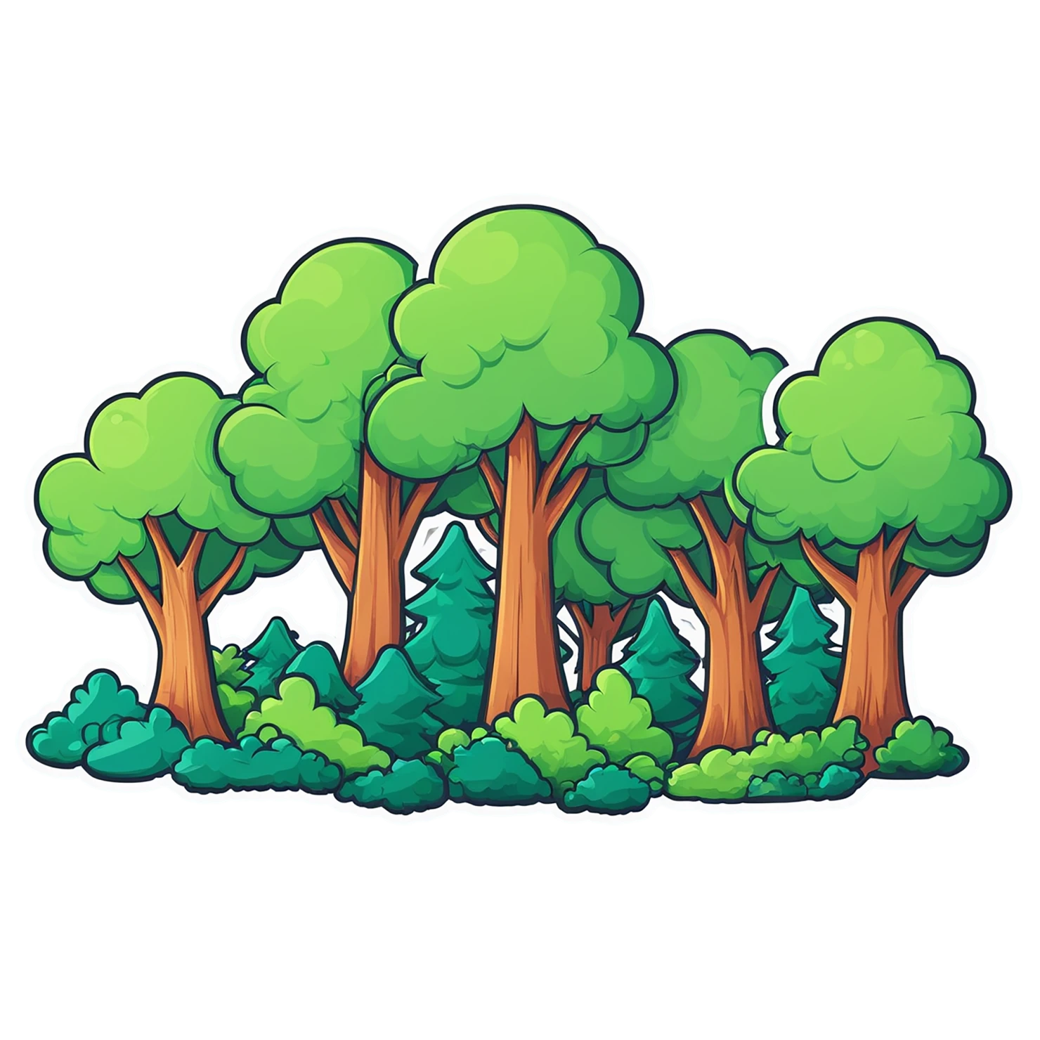 Forest cute sticker isolated on transparent background #17133