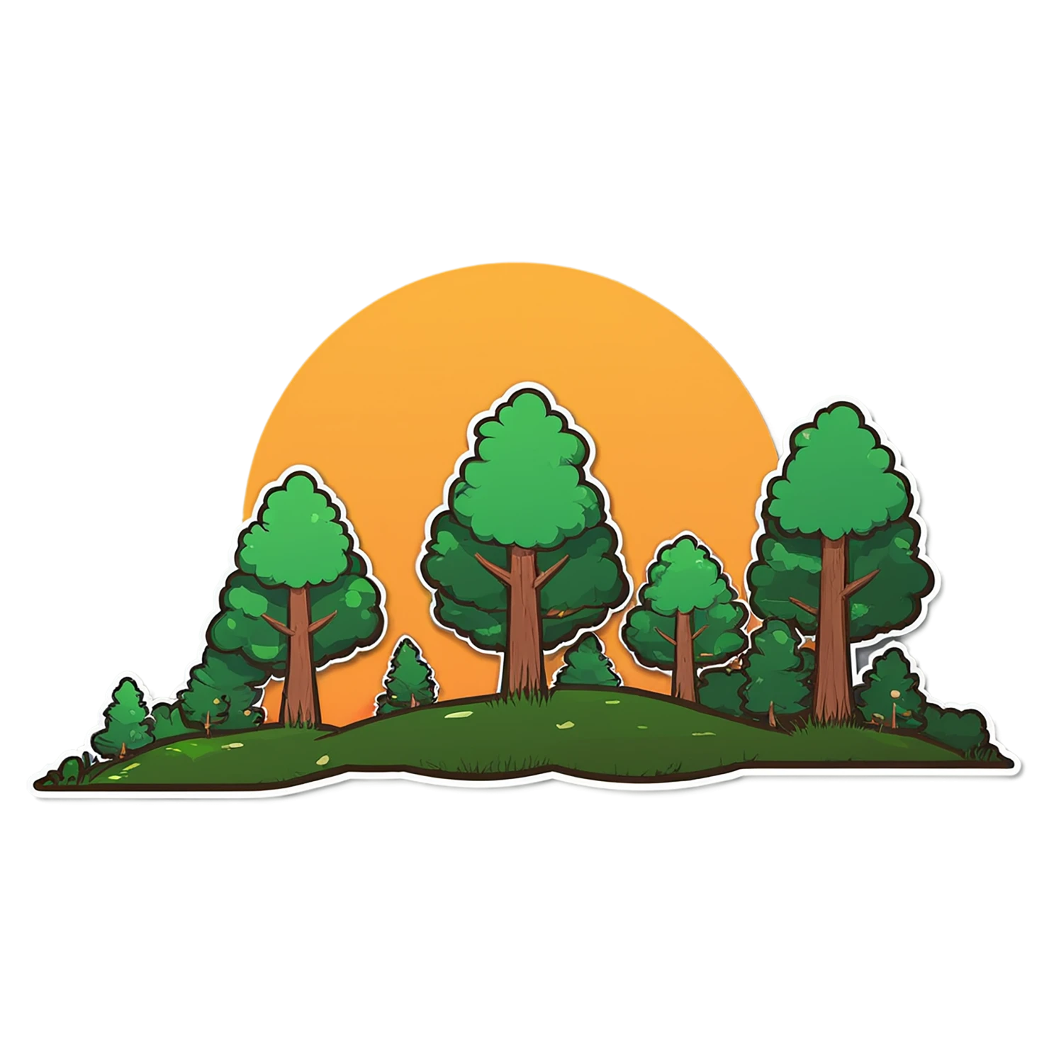 Forest cute sticker isolated on transparent background #17137