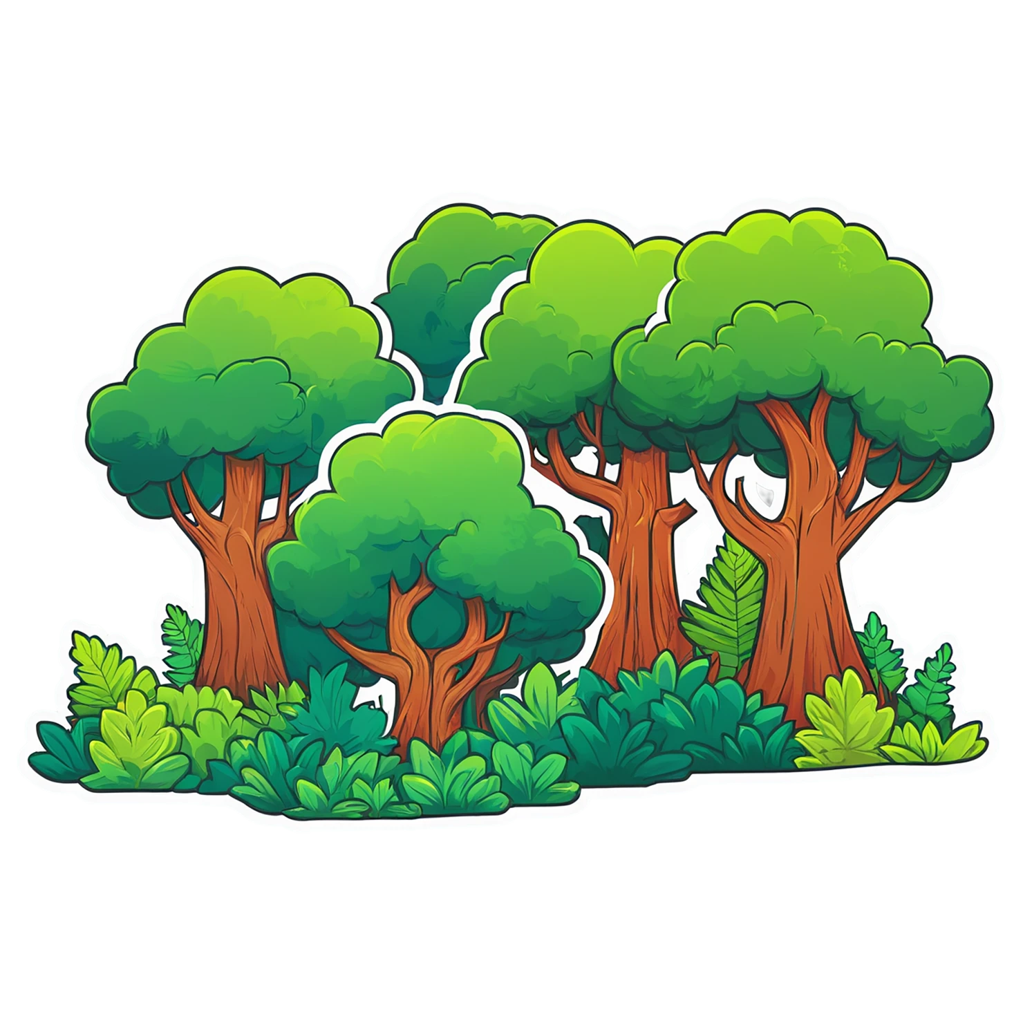 Forest cute sticker isolated on transparent background #17140