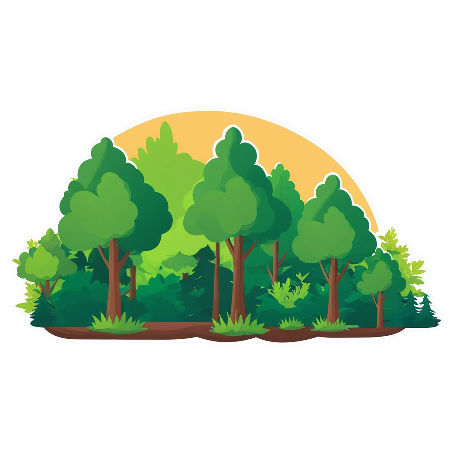 Forest cute sticker isolated on transparent background #17142
