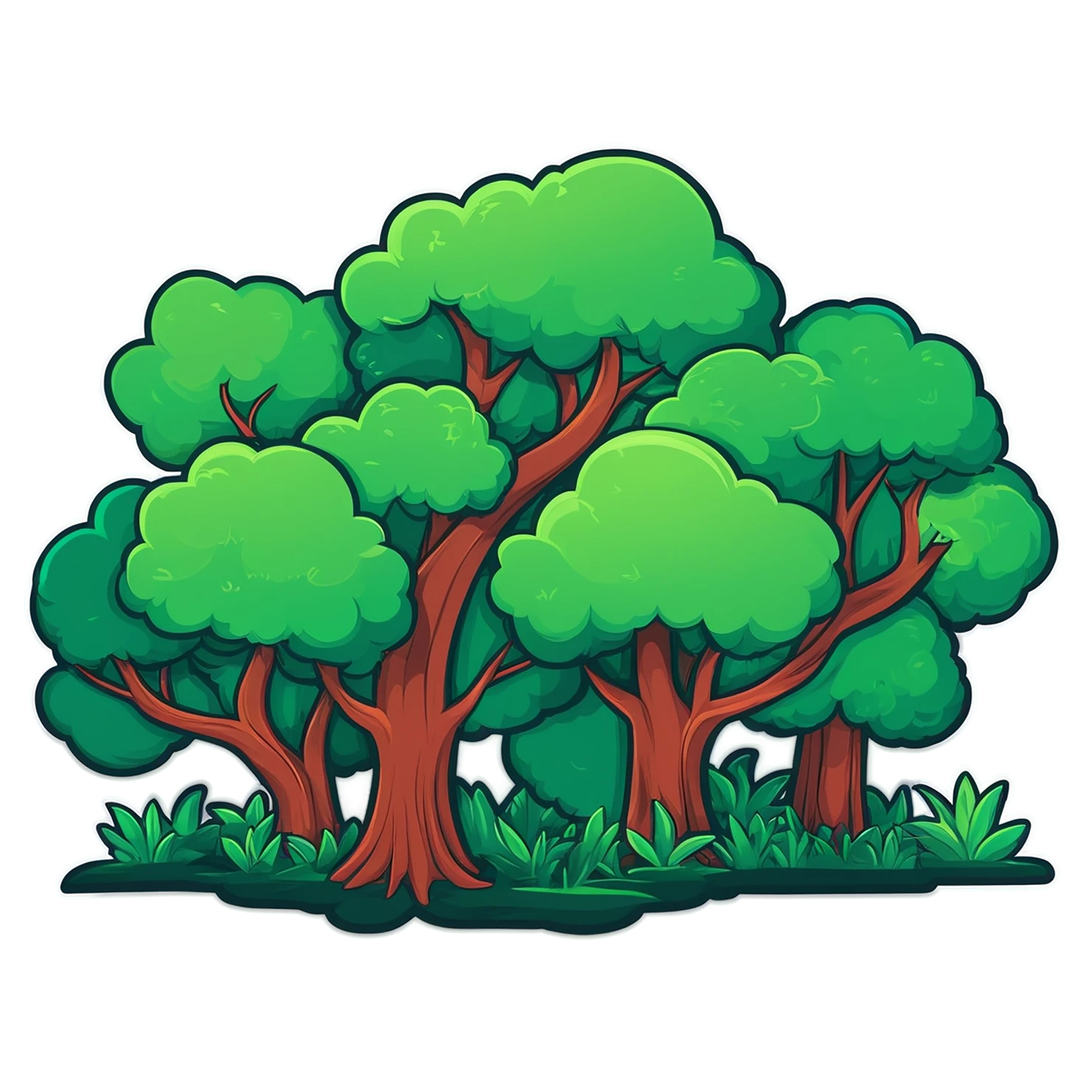 Forest cute sticker isolated on transparent background #17143
