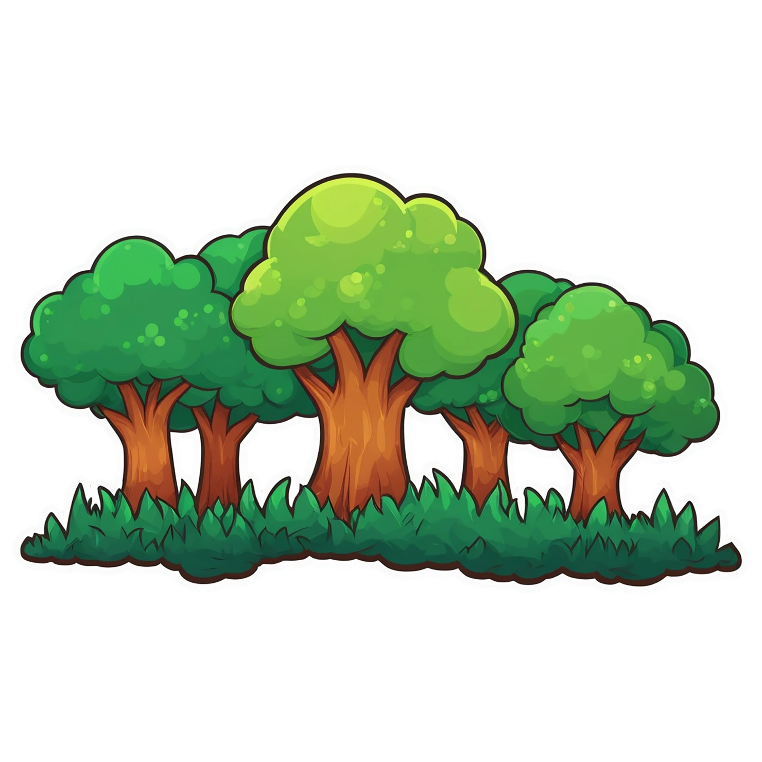 Forest cute sticker isolated on transparent background #17144