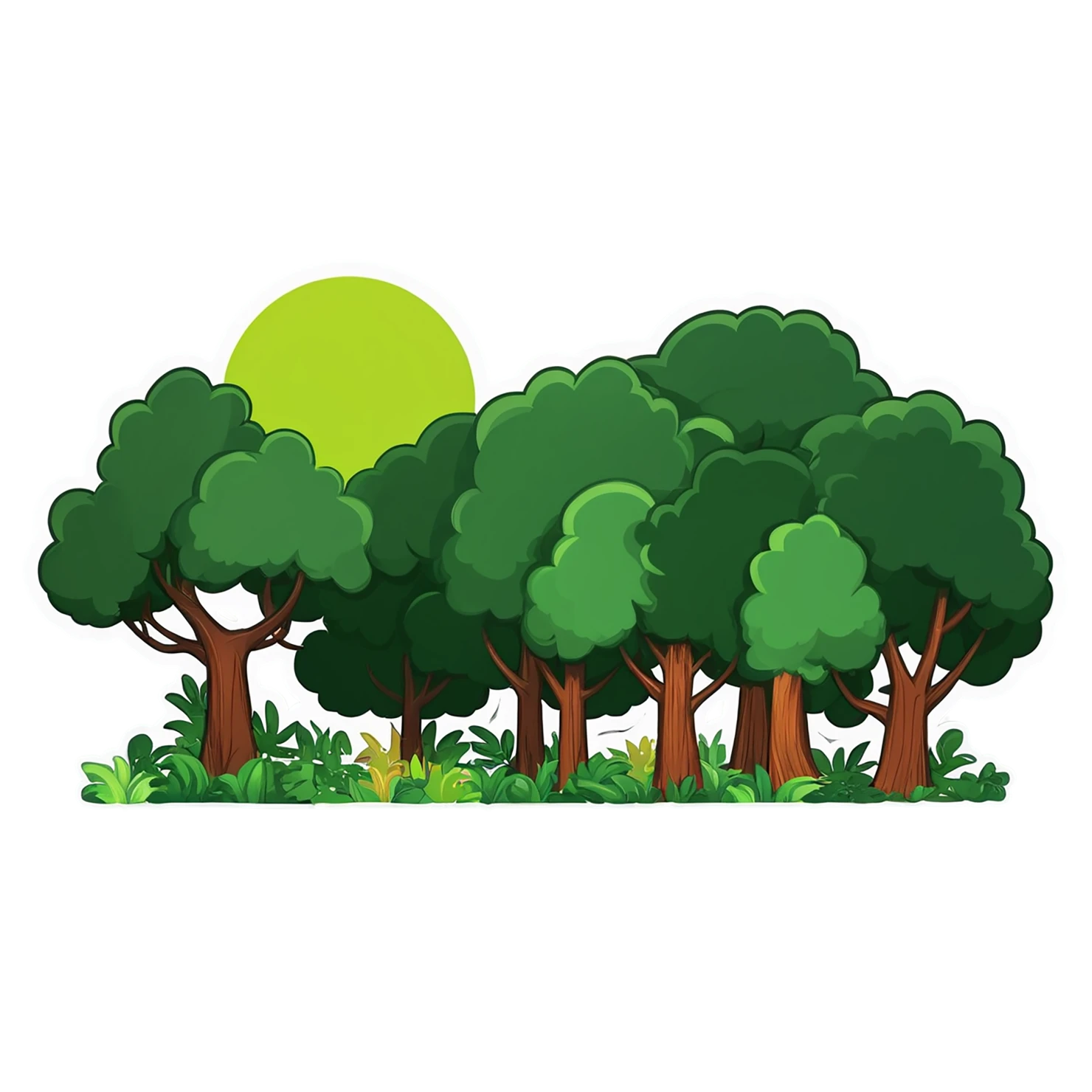 Forest cute sticker isolated on transparent background #17145