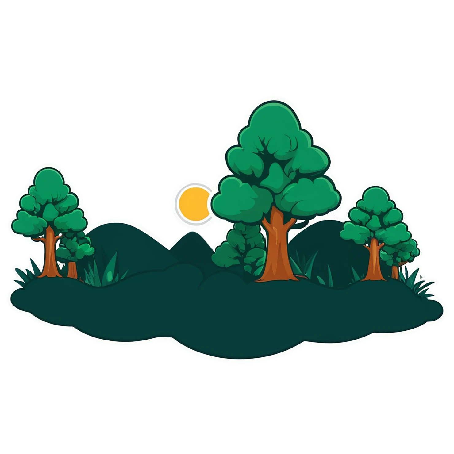 Forest cute sticker isolated on transparent background #17148