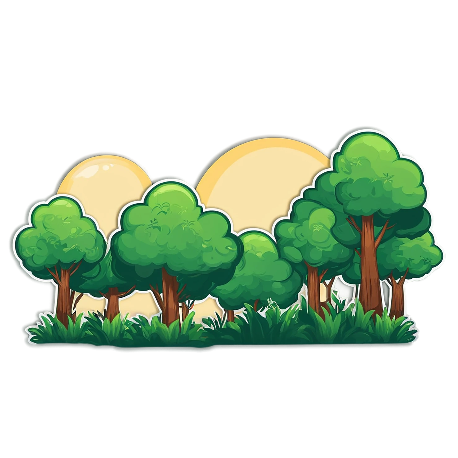 Forest cute sticker isolated on transparent background #17150