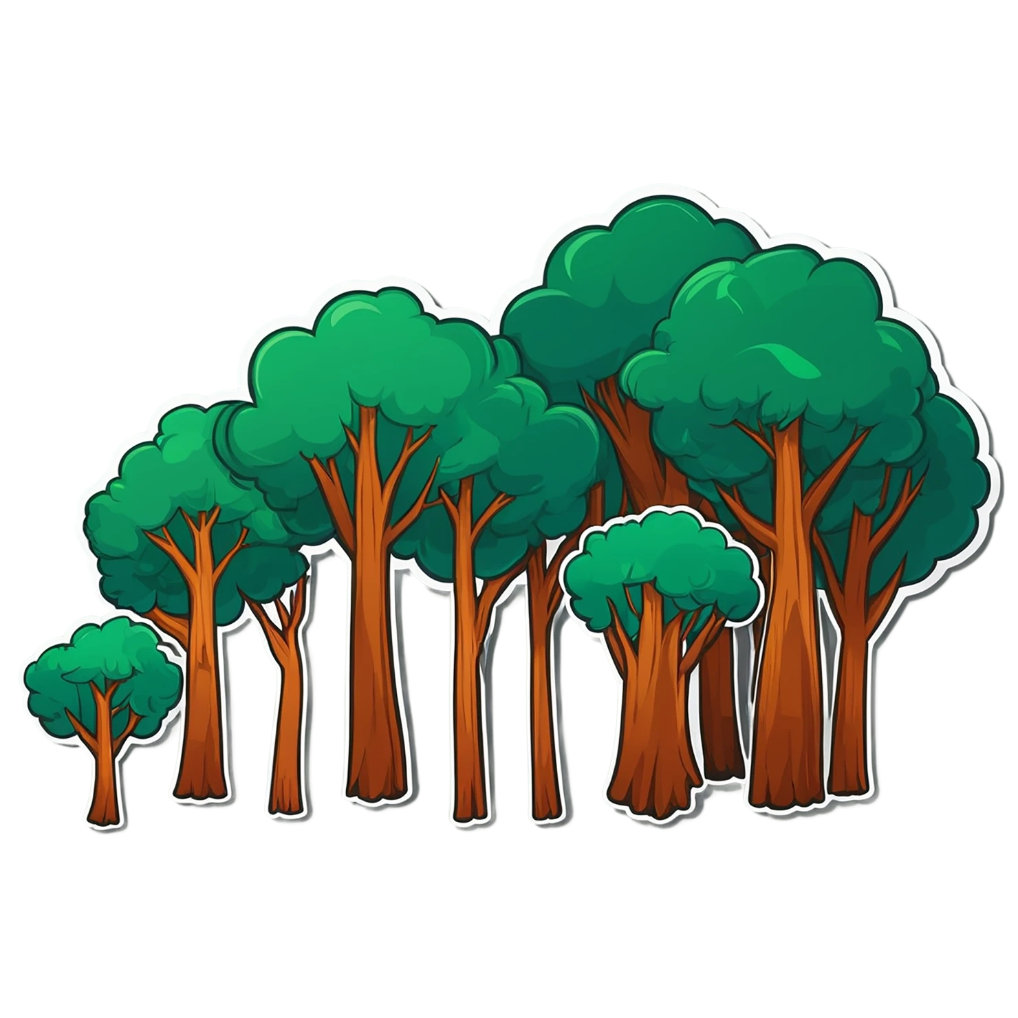 Forest cute sticker isolated on transparent background #17155