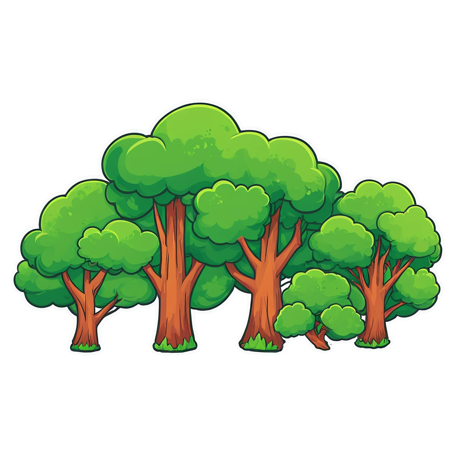Forest cute sticker isolated on transparent background #17159