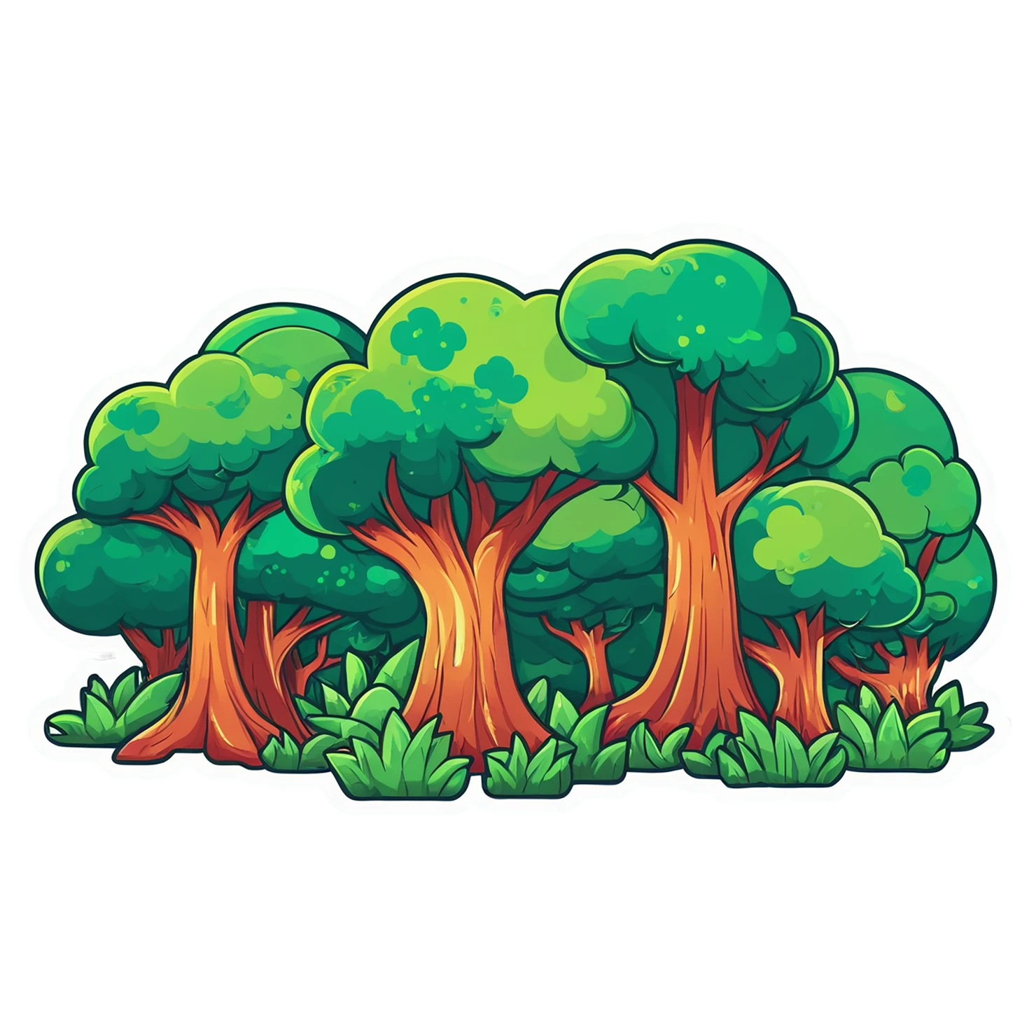 Forest cute sticker isolated on transparent background #17160