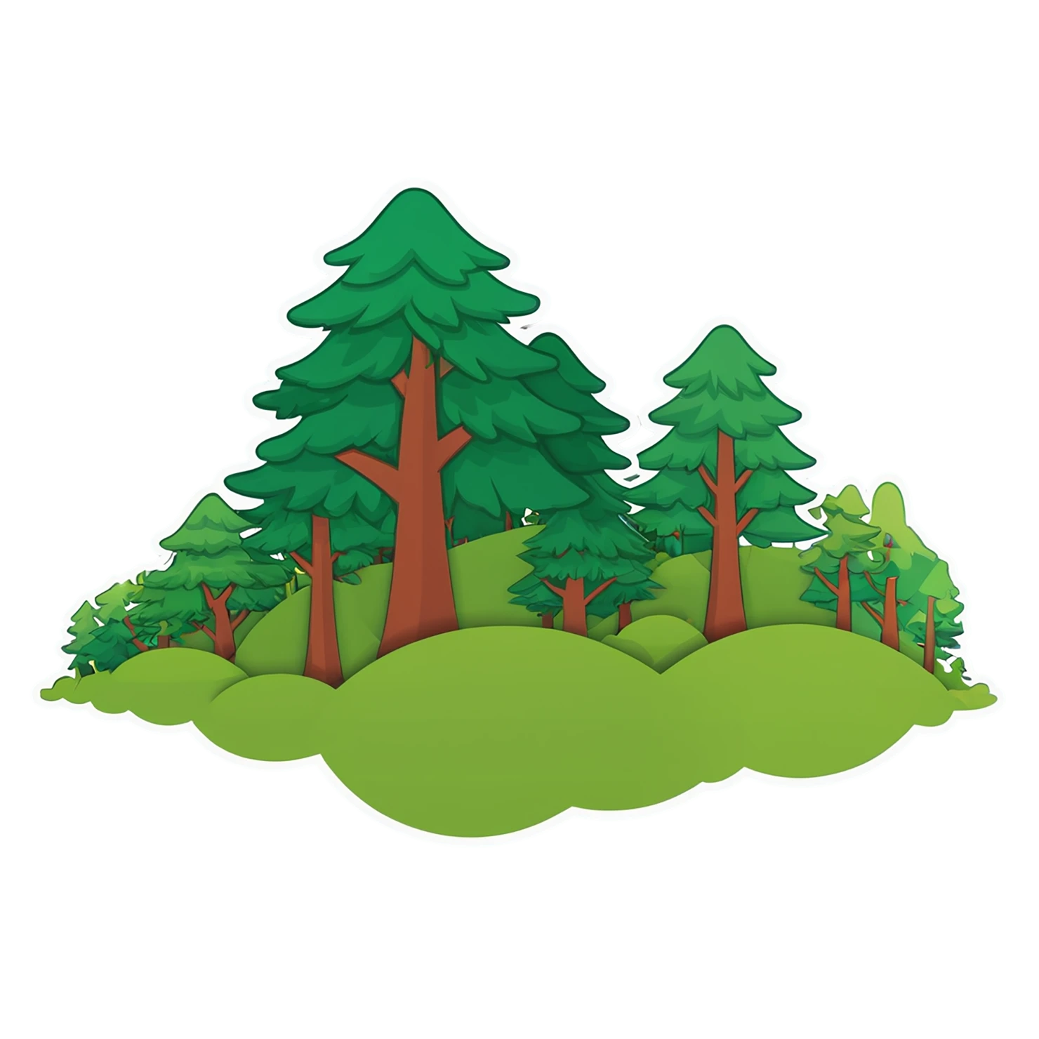 Forest cute sticker isolated on transparent background #17161