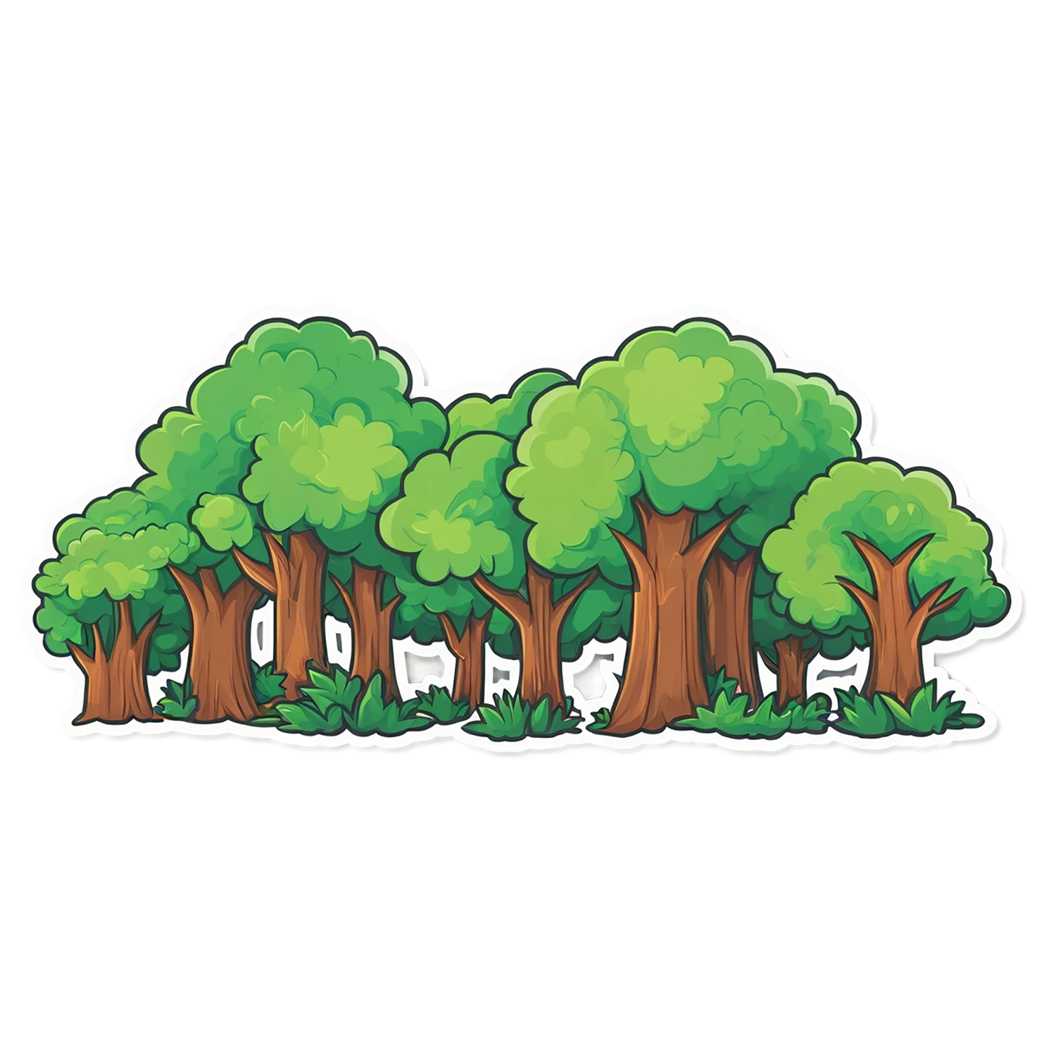 Forest cute sticker isolated on transparent background #17162