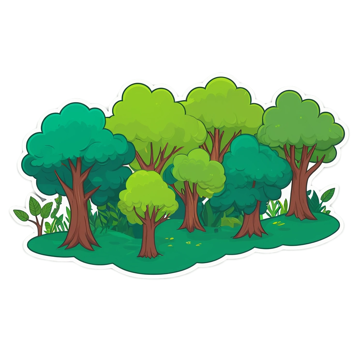 Forest cute sticker isolated on transparent background #17164