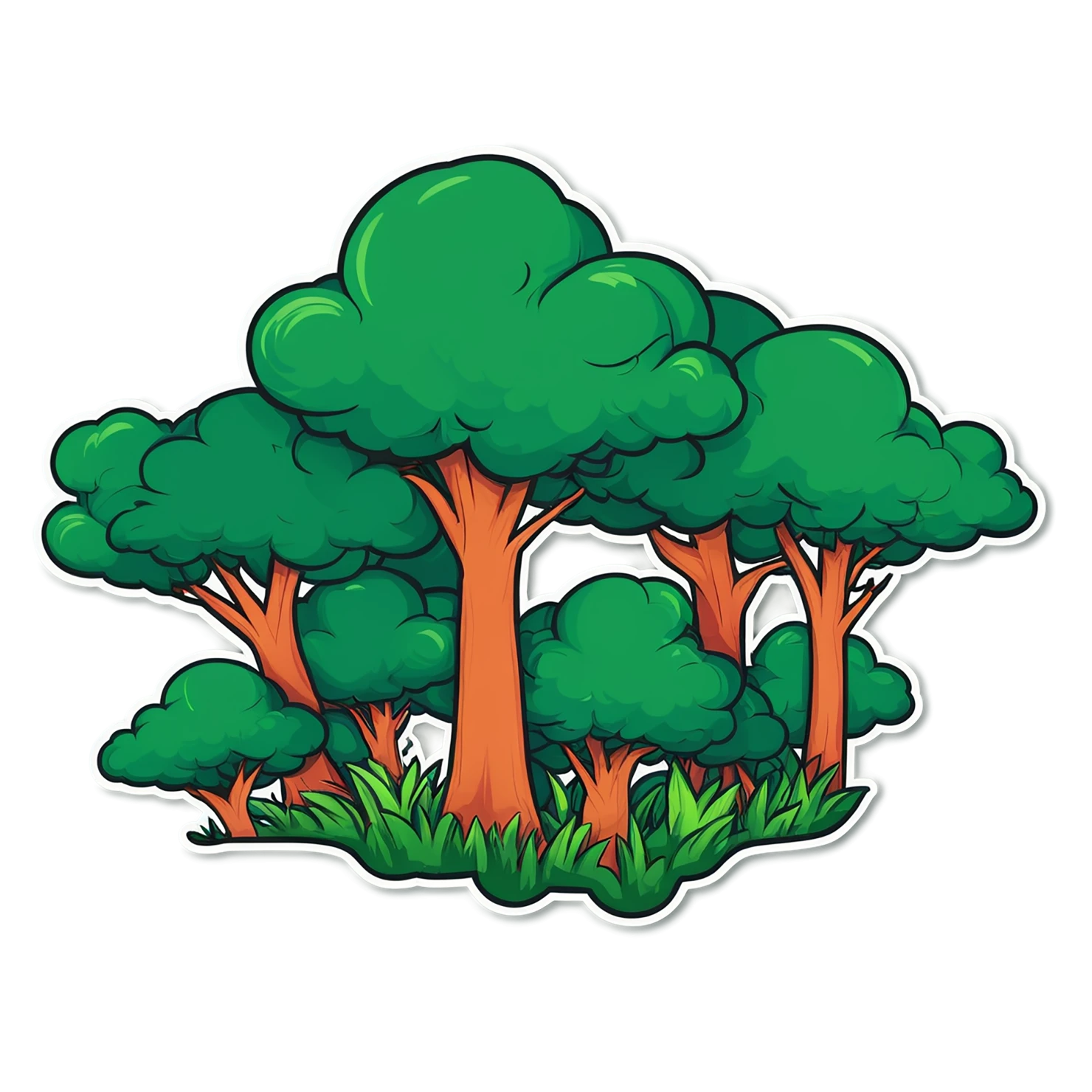 Forest cute sticker isolated on transparent background #17166