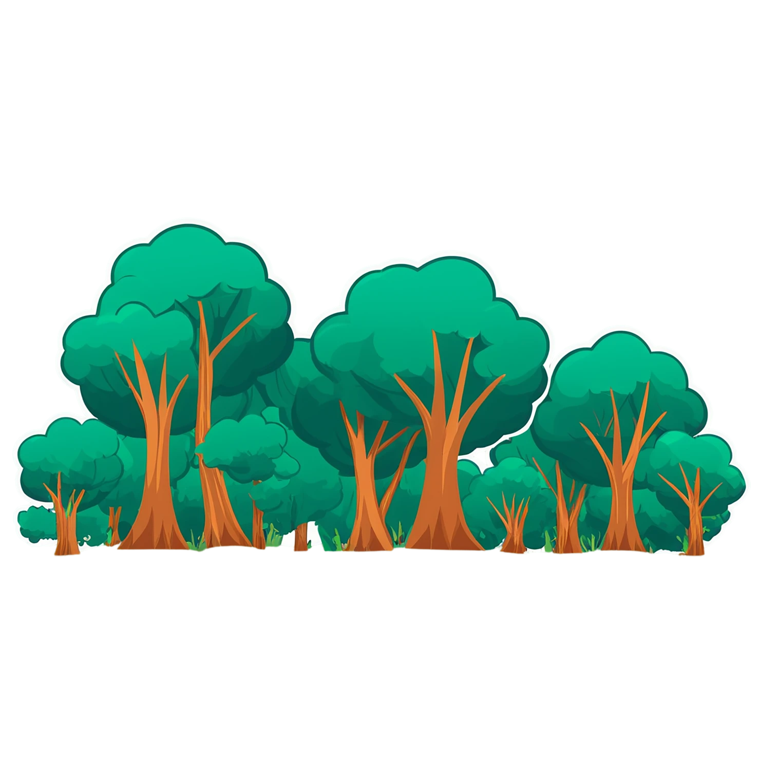 Forest cute sticker isolated on transparent background #17168
