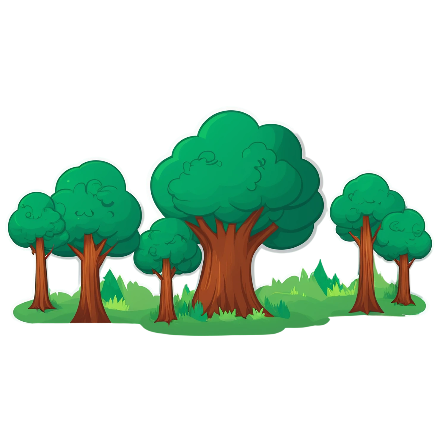 Forest cute sticker isolated on transparent background #17170