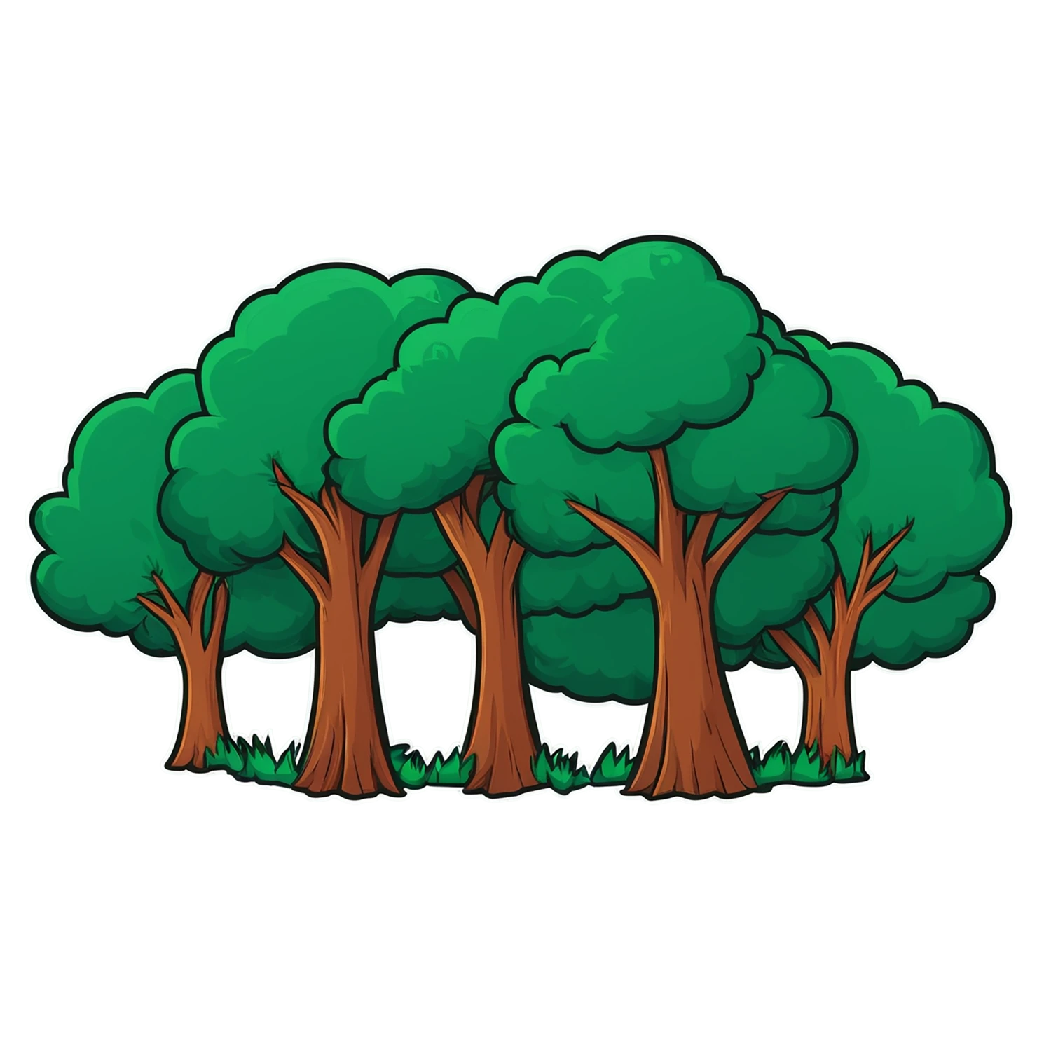 Forest cute sticker isolated on transparent background #17171