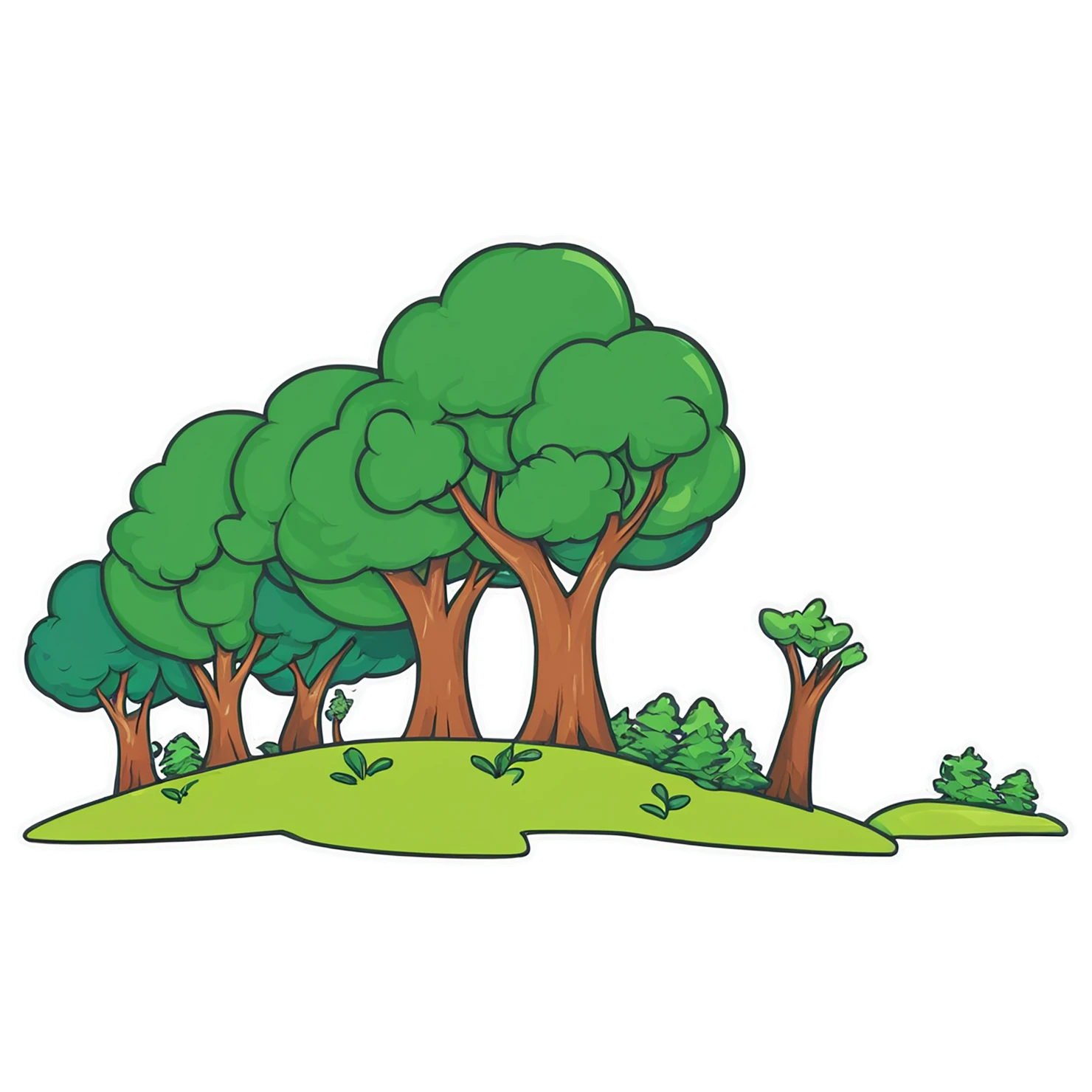 Forest cute sticker isolated on transparent background #17173