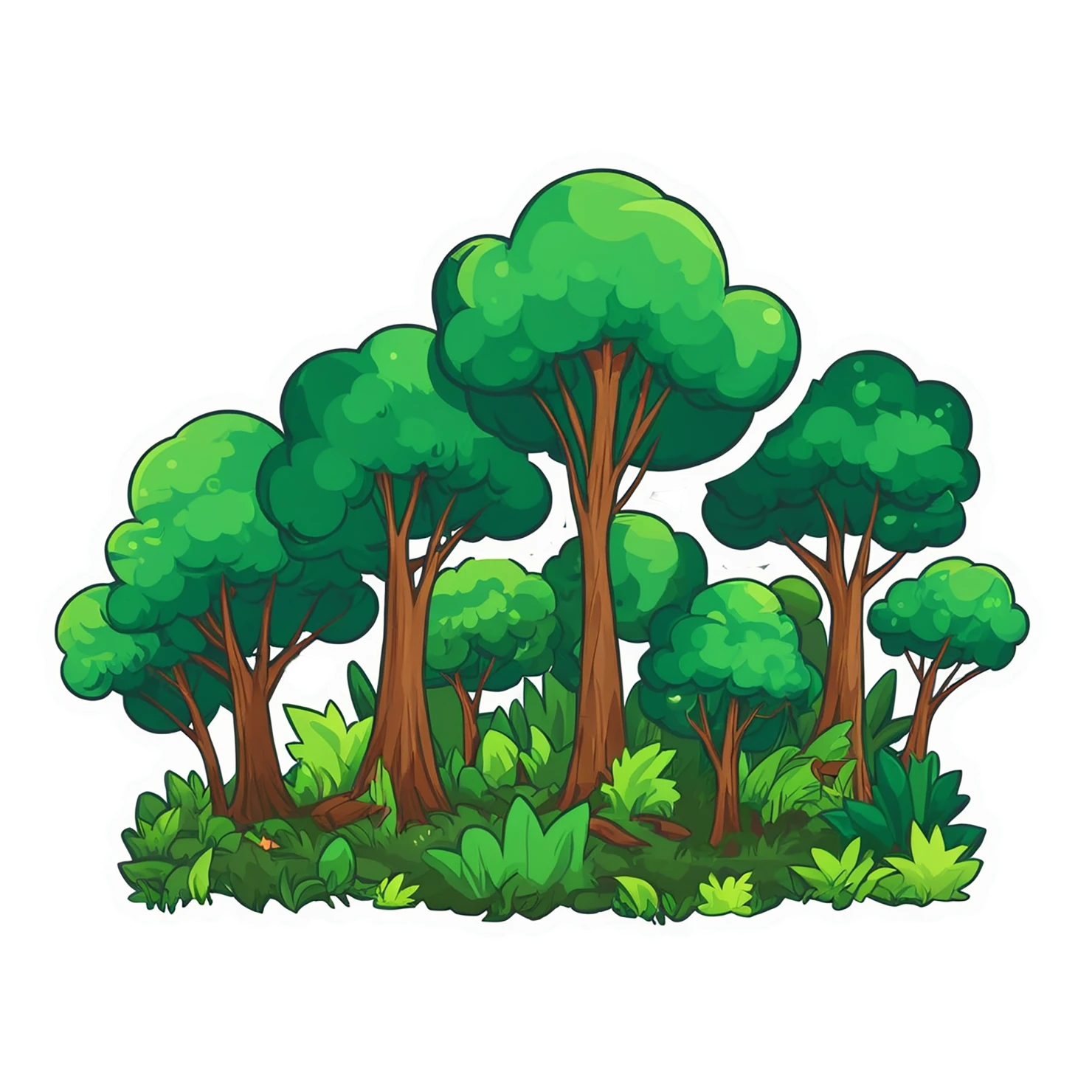 Forest cute sticker isolated on transparent background #17177