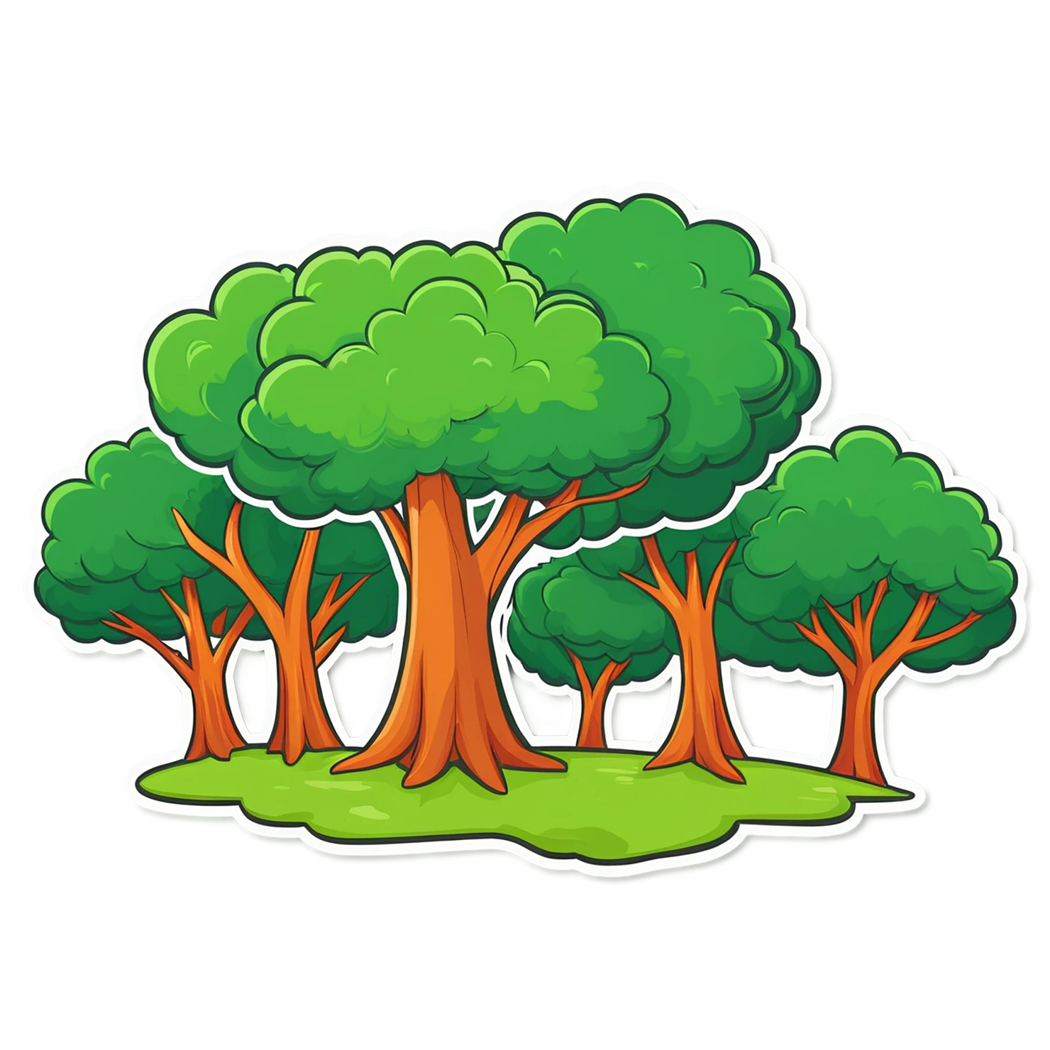 Forest cute sticker isolated on transparent background #17179