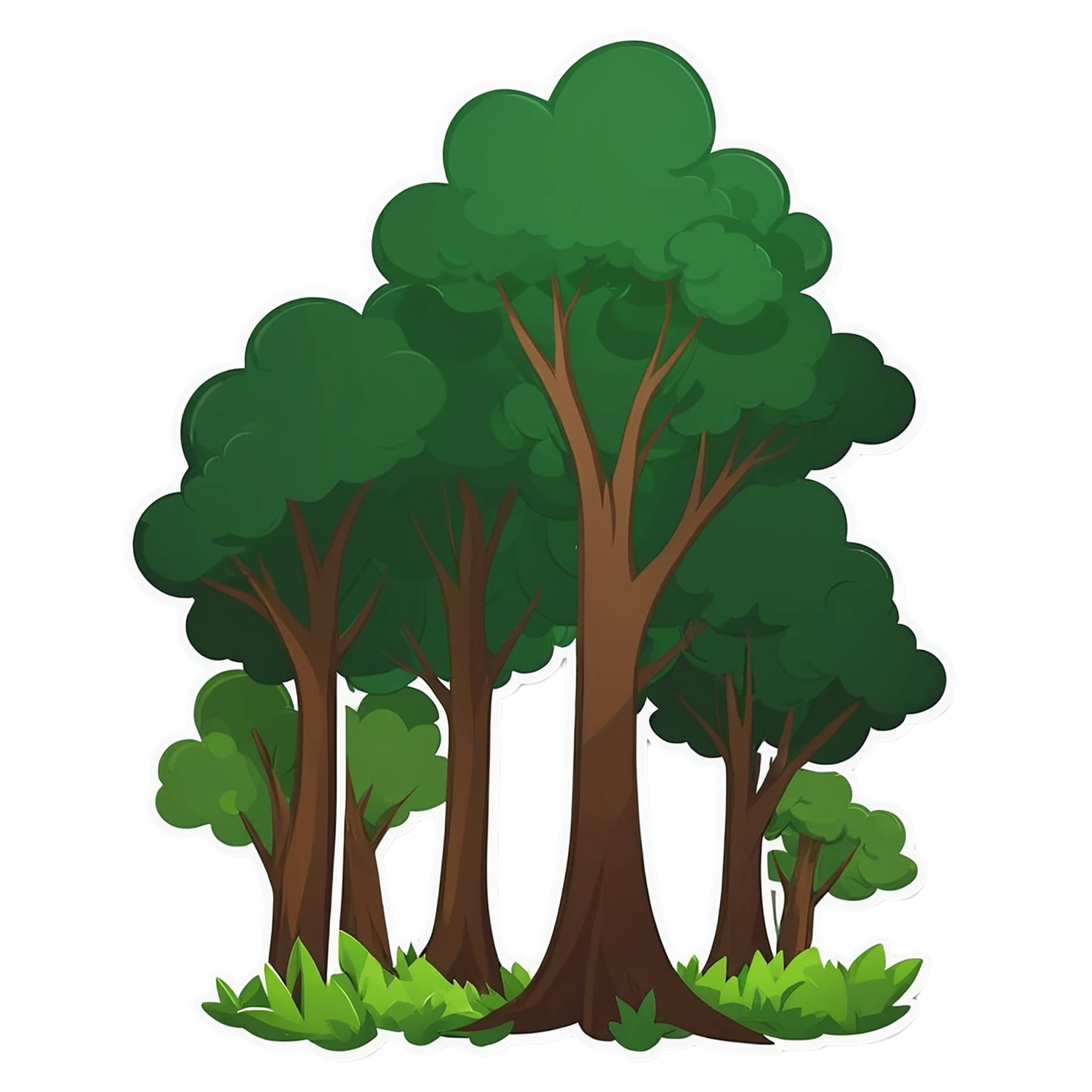 Forest cute sticker isolated on transparent background #17180
