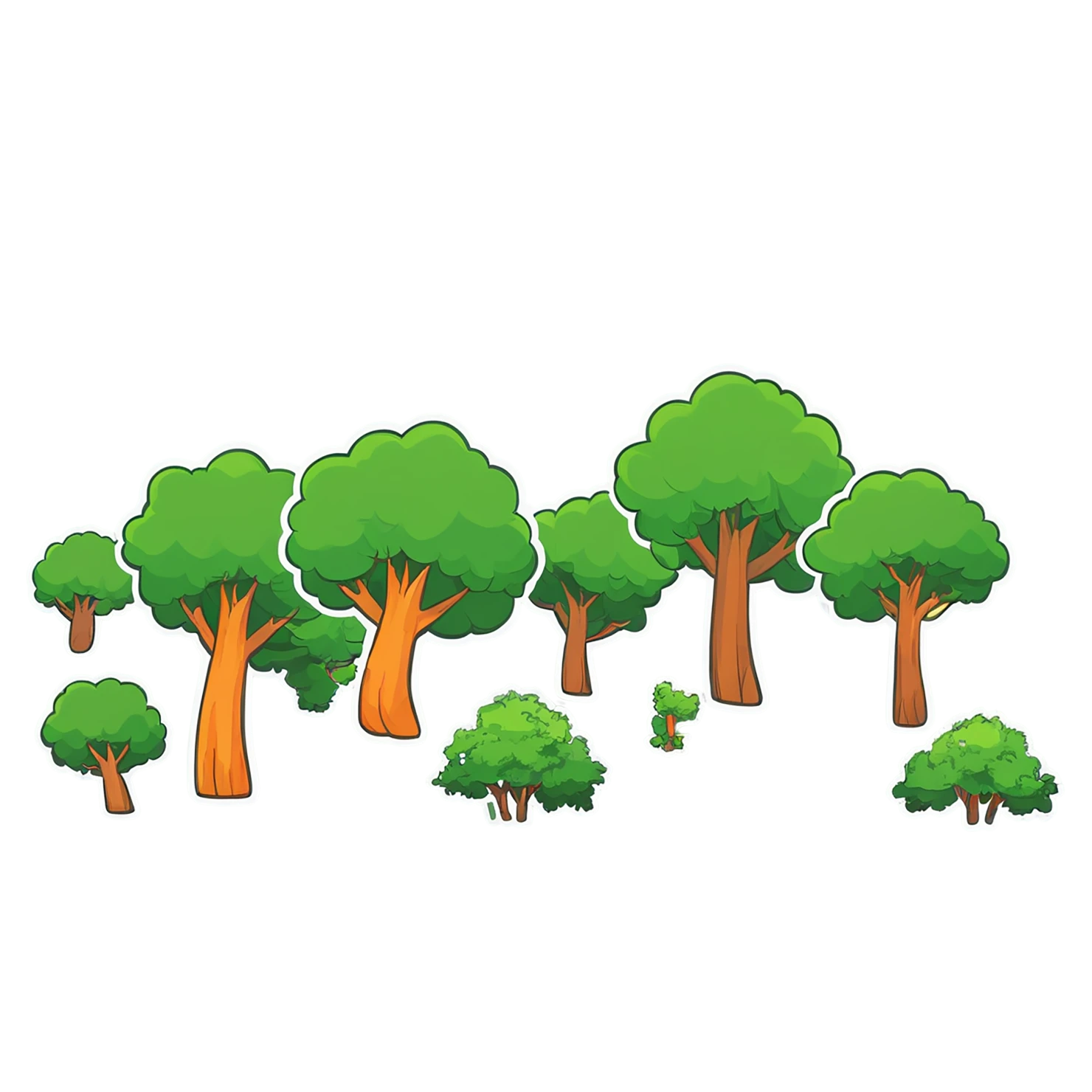Forest cute sticker isolated on transparent background #17181