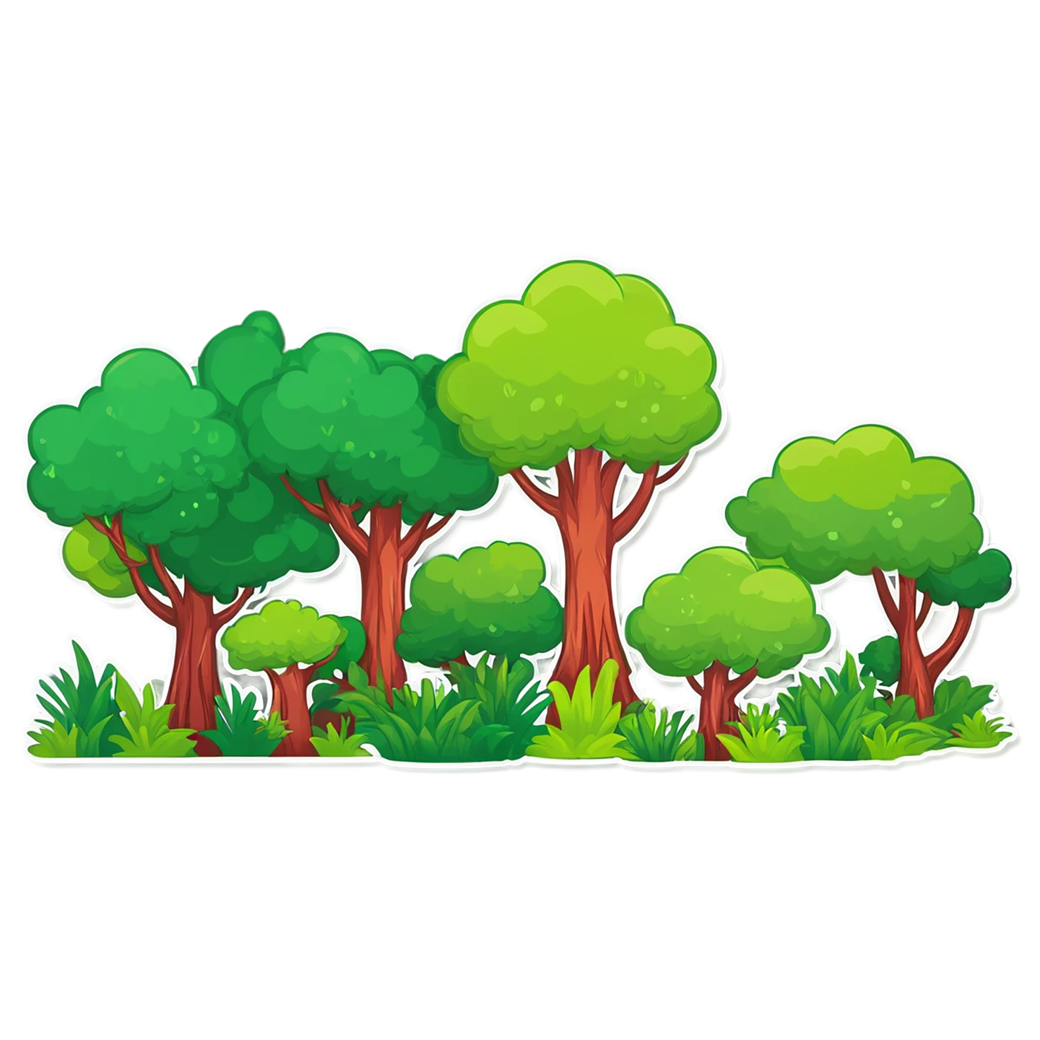 Forest cute sticker isolated on transparent background #17190