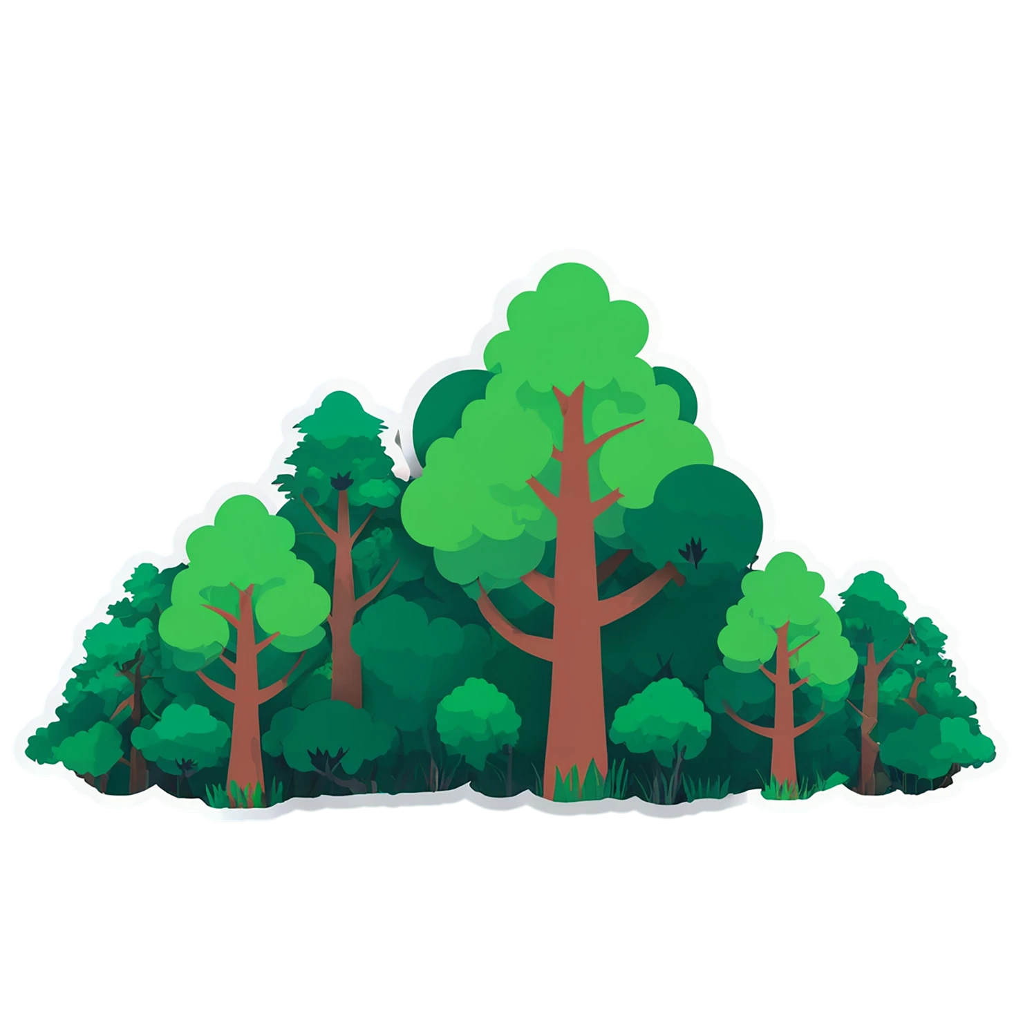 Forest cute sticker isolated on transparent background #17191