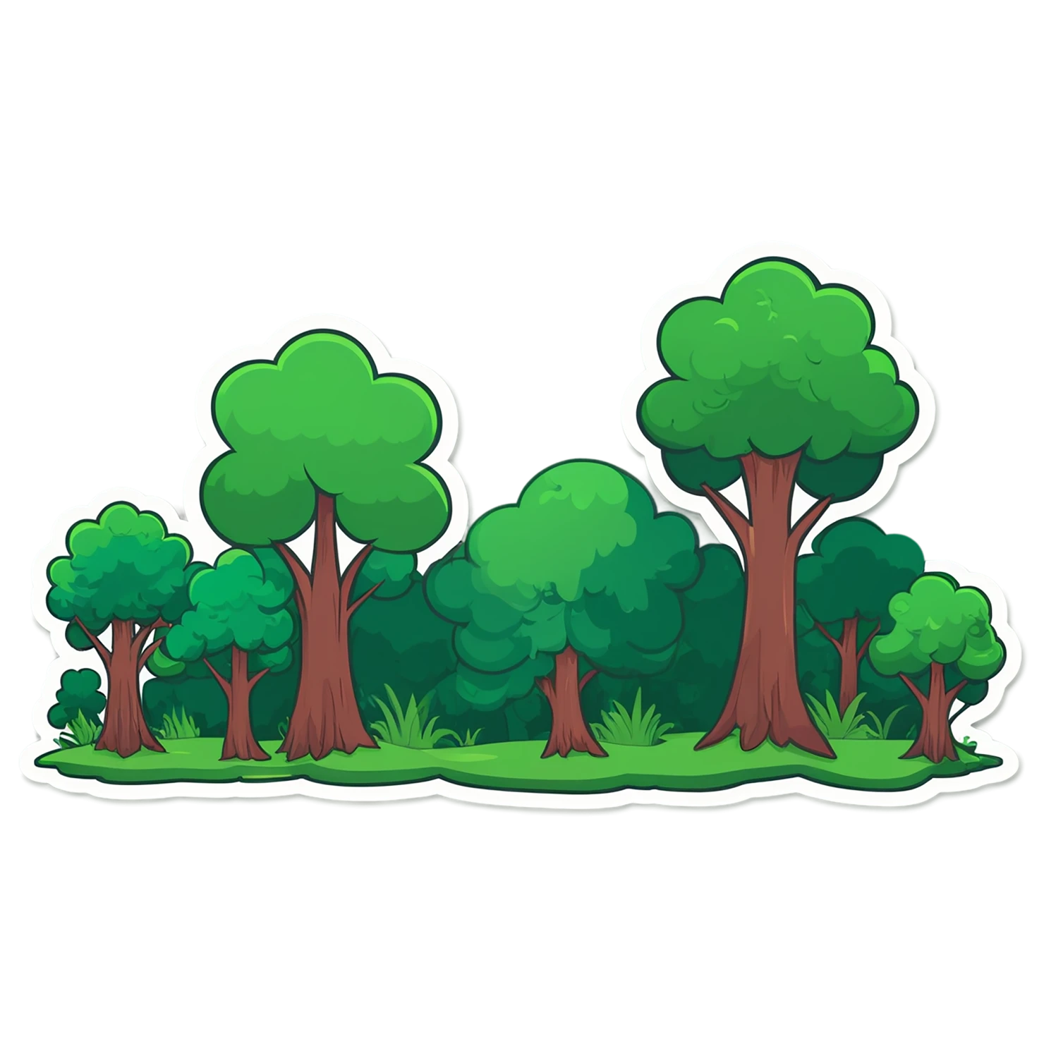 Forest cute sticker isolated on transparent background #17192