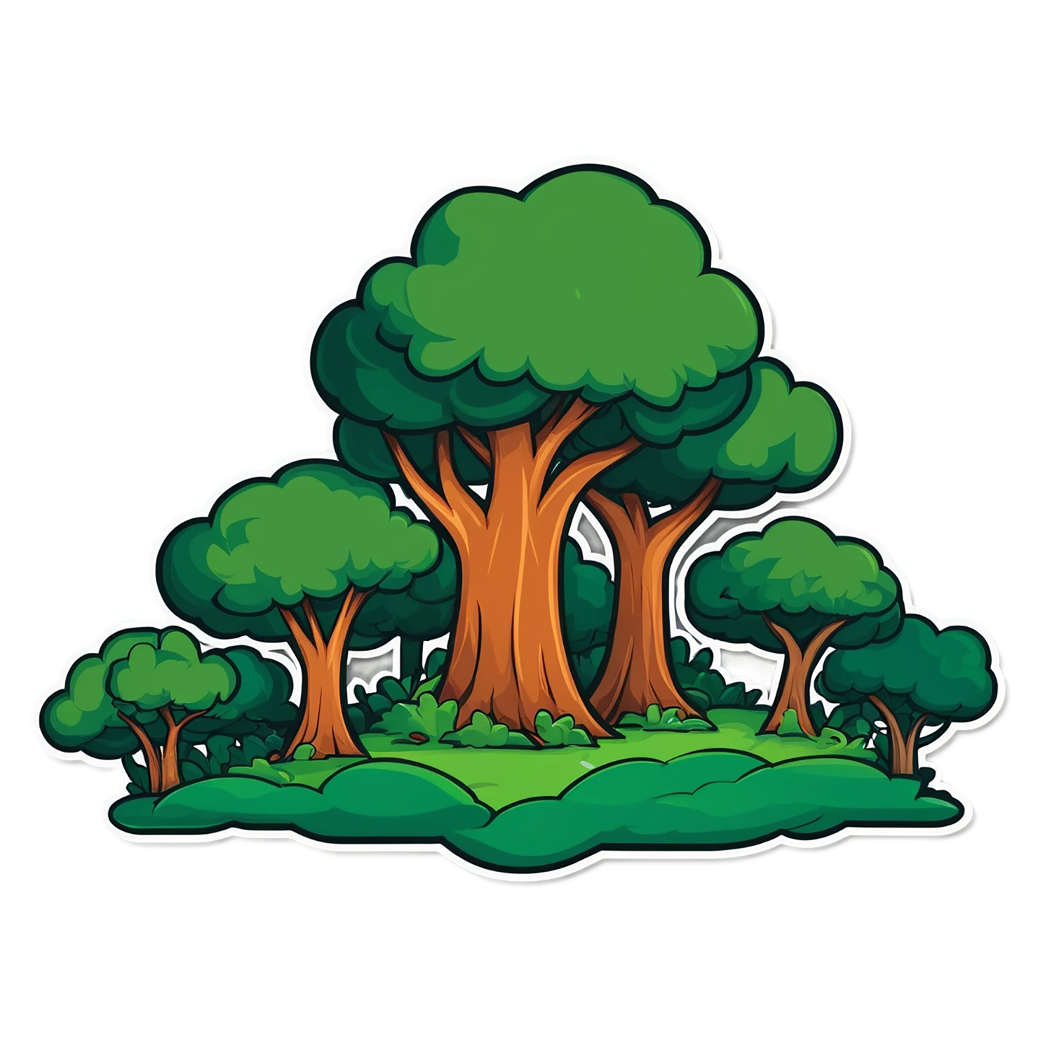 Forest cute sticker isolated on transparent background #17210