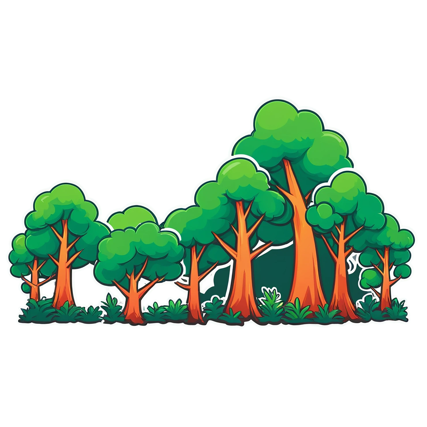 Forest cute sticker isolated on transparent background #17211